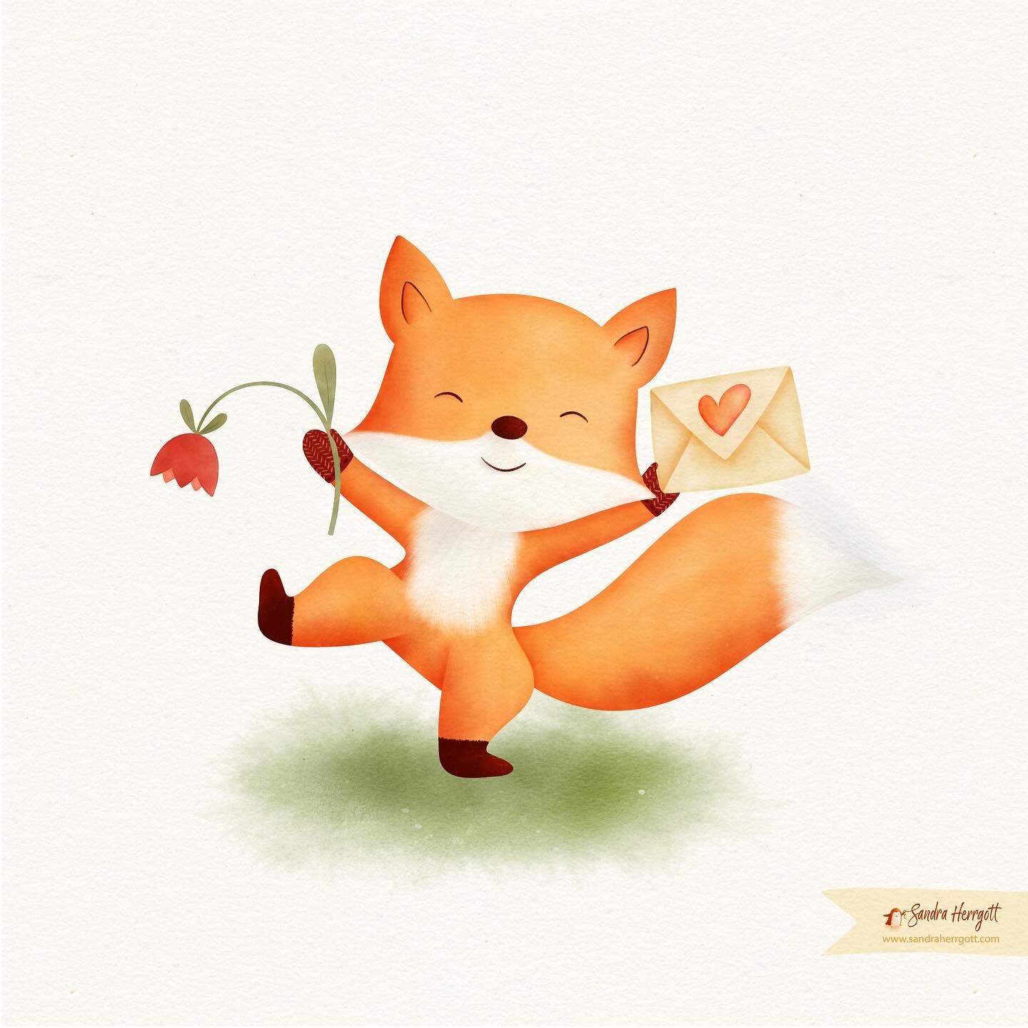 Hello from little fox.
.
Both English and German newsletters were sent out today. It&rsquo;s not too late to sign up via my website www.sandraherrgott.com/contact to receive news and freebies. Please add English or German after your surname, so I kno