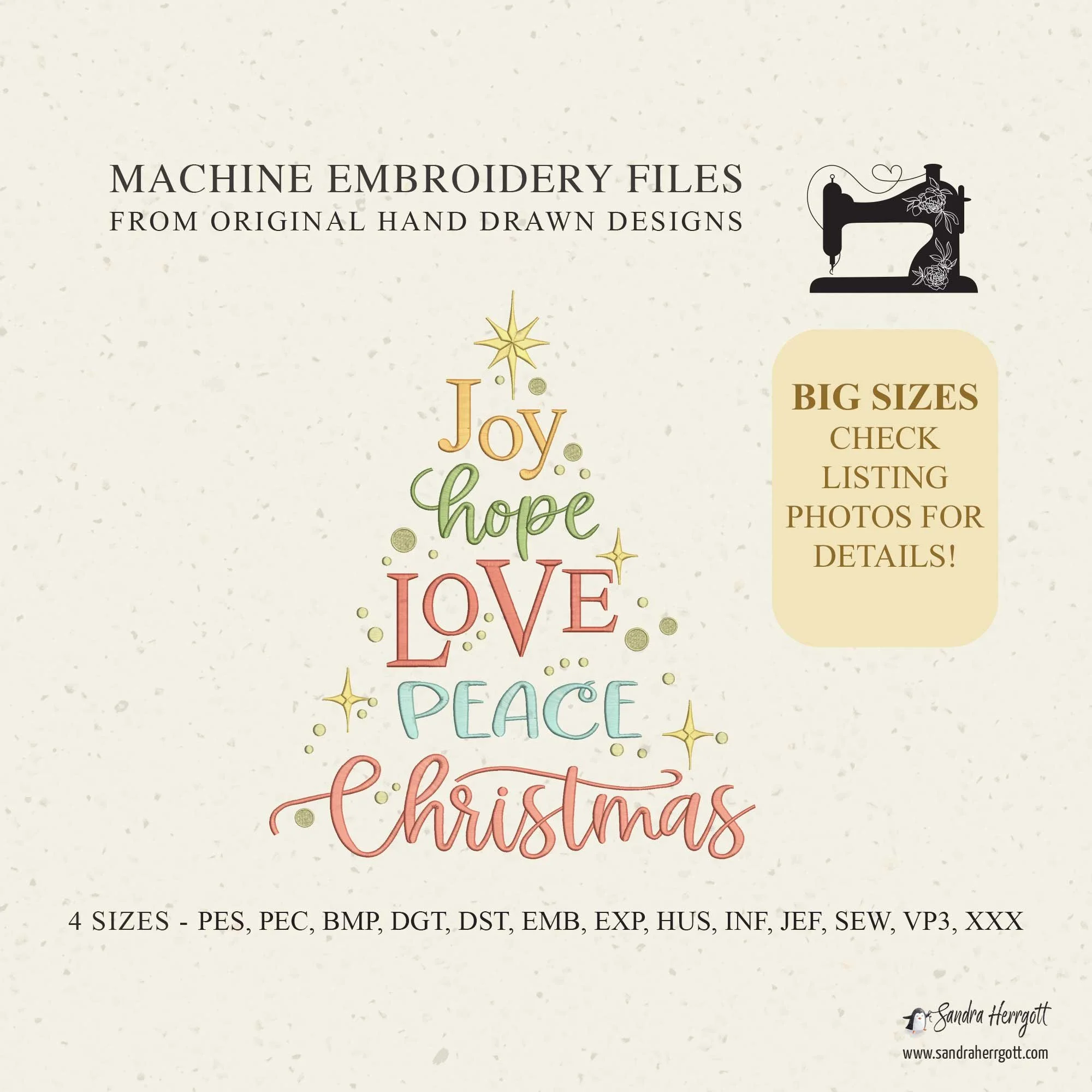 Big Size Christmas Tree machine embroidery design pattern file