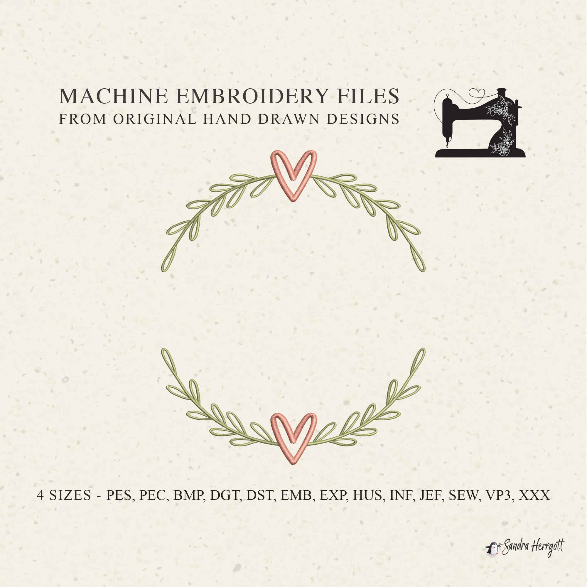 Wreath 03 machine embroidery design pattern file