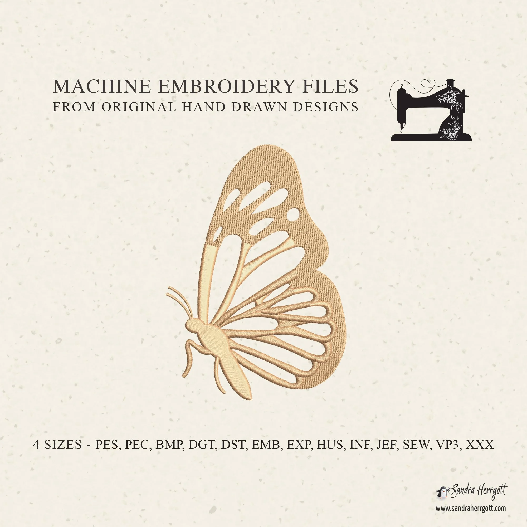 Butterfly 04 machine embroidery design pattern file