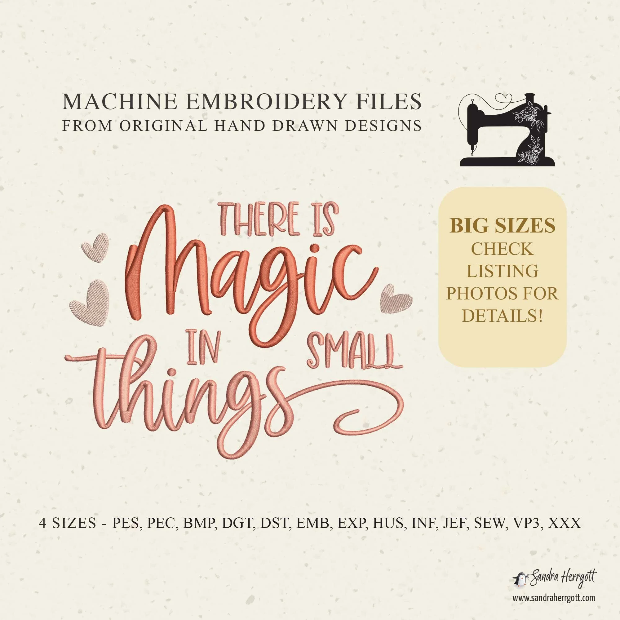 Big Size There is Magic in small things machine embroidery design pattern file