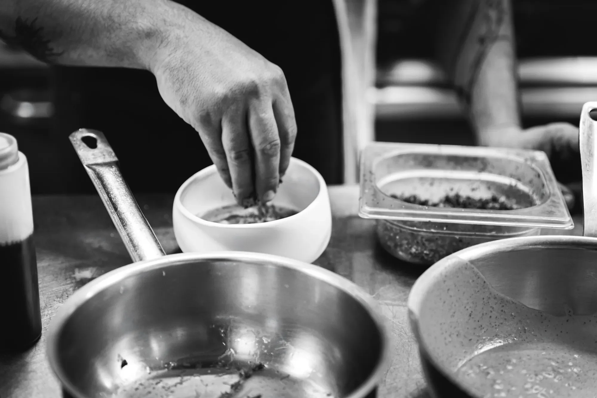Moments from the preparation of dishes at a luxury hotel restaurant in Abu Dhabi