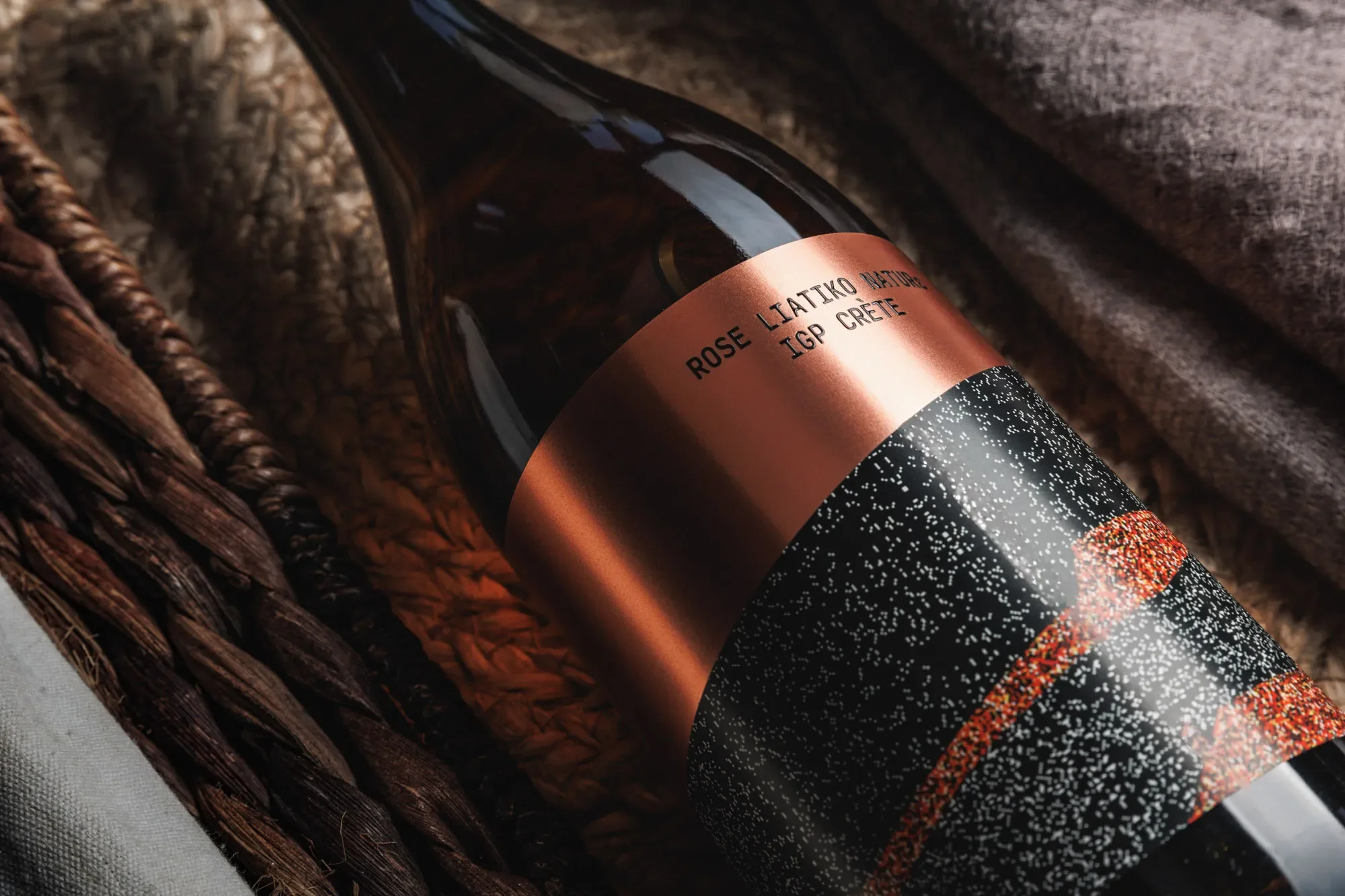 Commercial photoshoot of a wine bottle