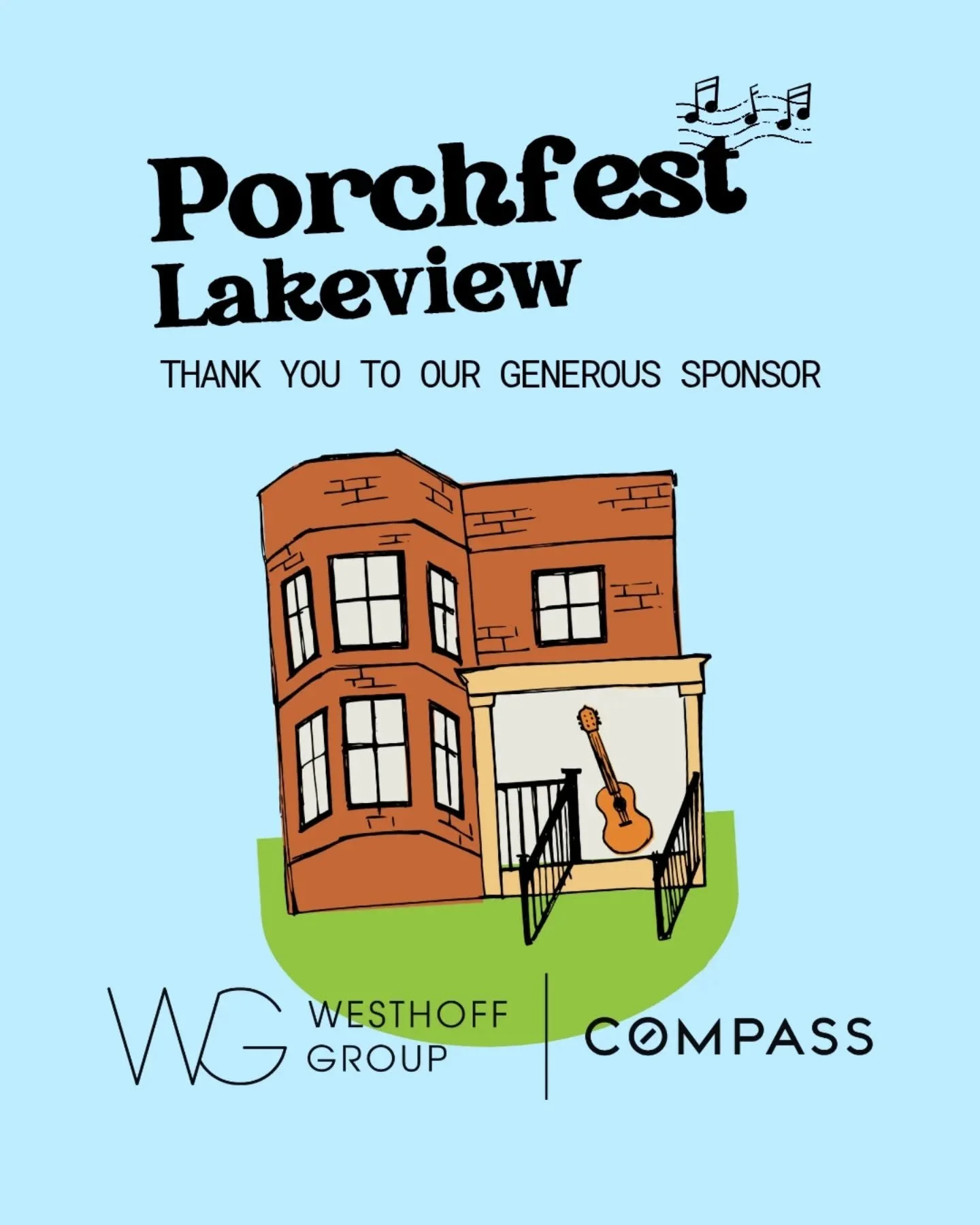 Porchfest Lakeview is sponsored by @westhoffgroup. Thank you for making this wonderful community event possible! 

Get your Porchfest ticket today at the link in our bio!
