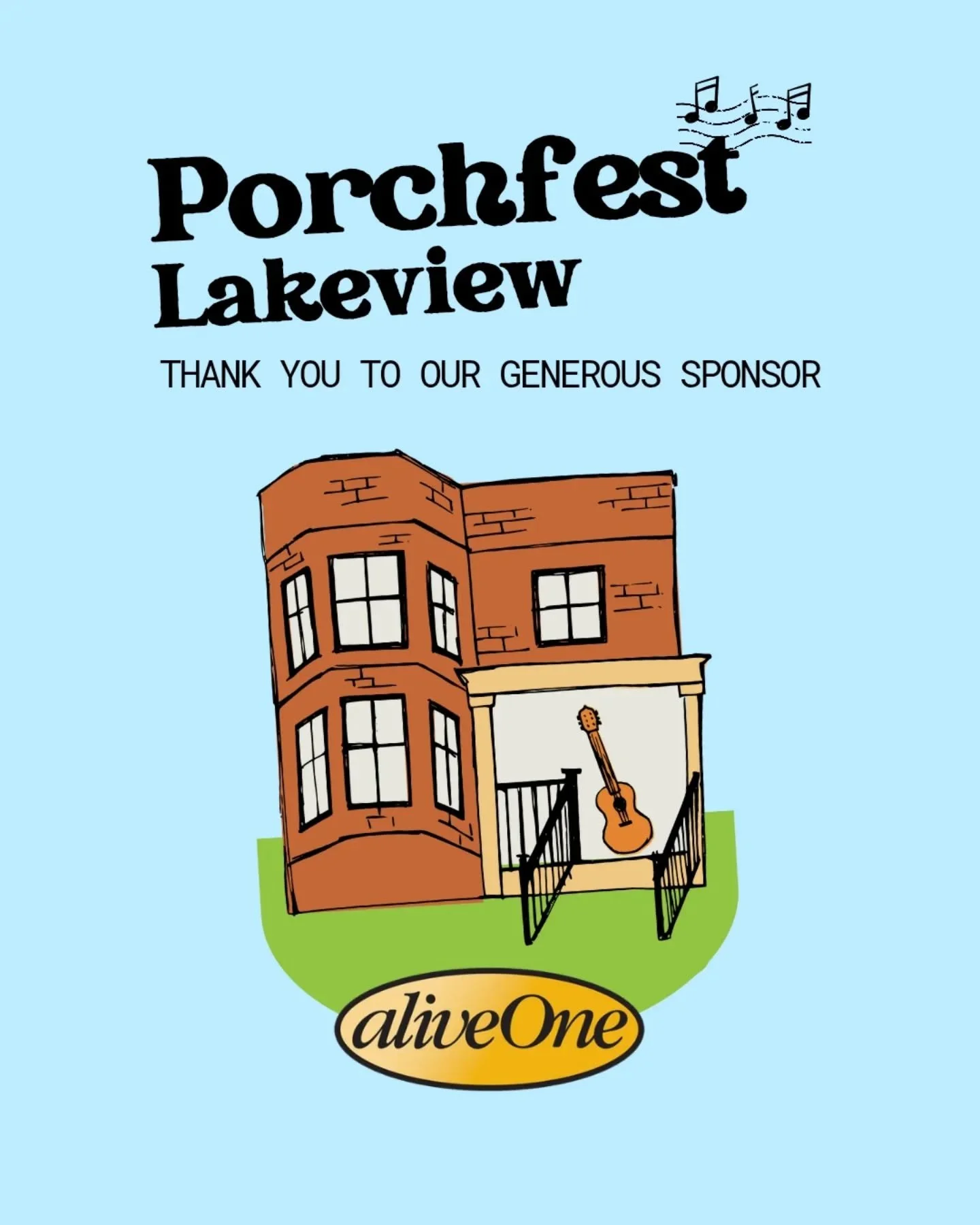 Thank you @foureg for helping make Porchfest Lakeview possible!

Porchfest Lakeview is THIS SUNDAY! Be sure to get your tickets and your t-shirt! The event guides will be sent to all tickst holders on Saturday.