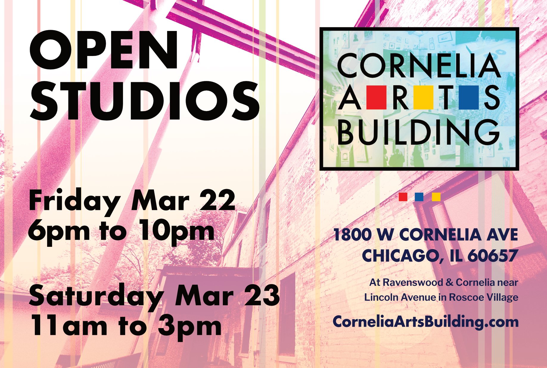 Cornelia Arts Building March Open Studios! — Lakeview Roscoe Village