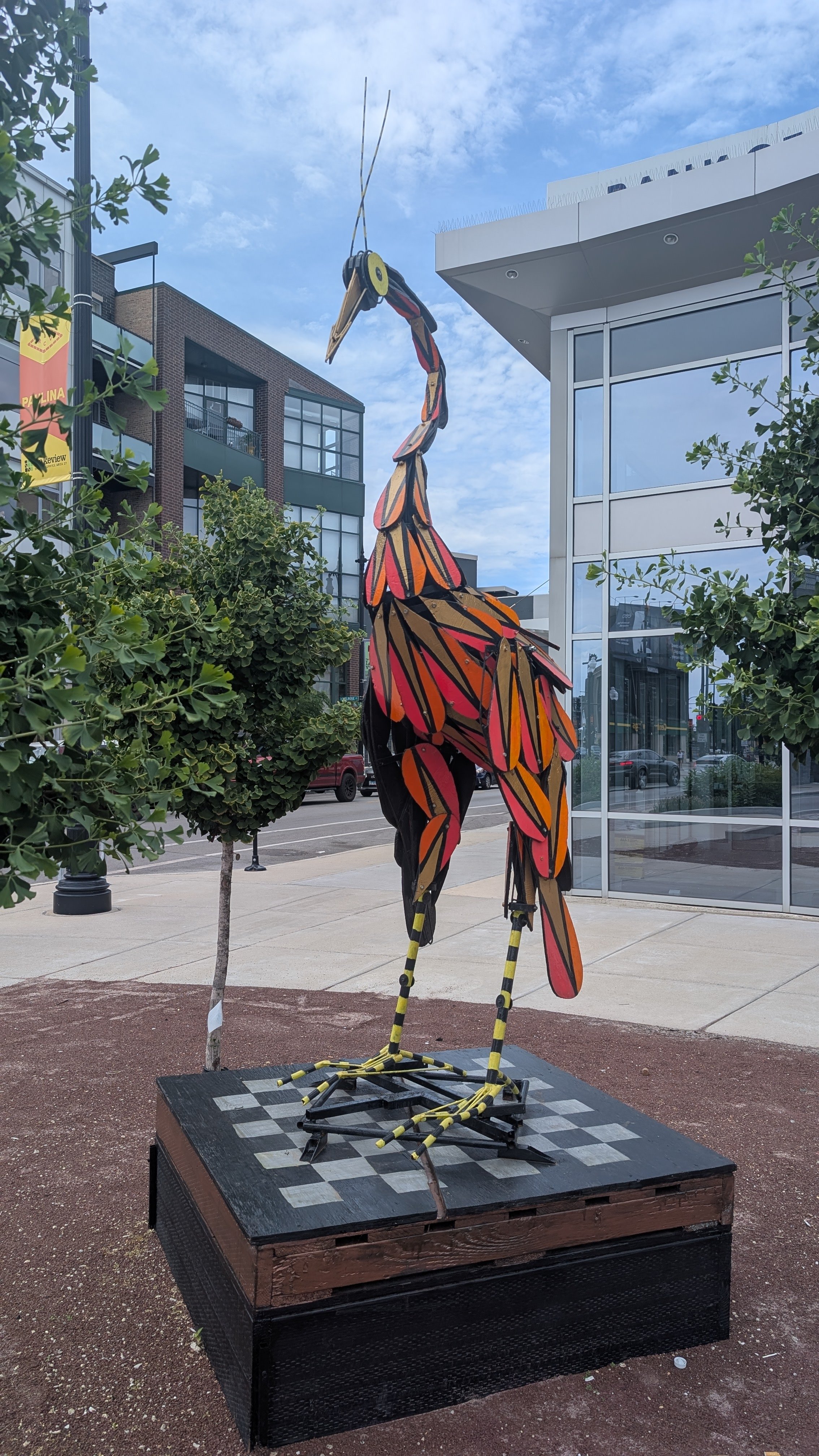 Mars, Emanuel Zarate (2026): 3210 N Lincoln | Part of the annually-rotating 4-piece sponsorship for the 2026 Chicago Sculpture Exhibit