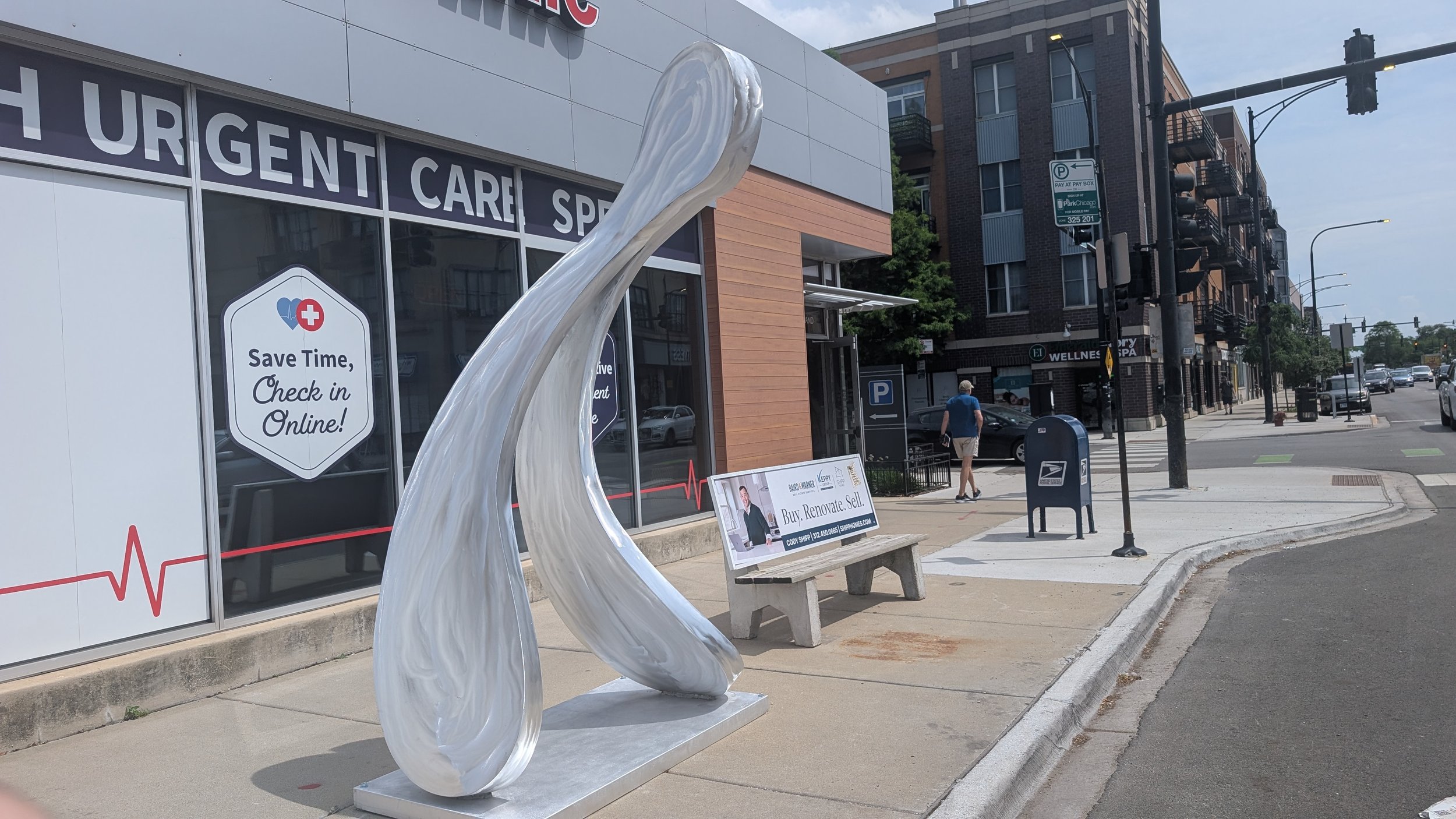 Wishbone, John Adduci (2026): 3301 N Lincoln | Part of the annually-rotating 4-piece sponsorship for the 2026 Chicago Sculpture Exhibit