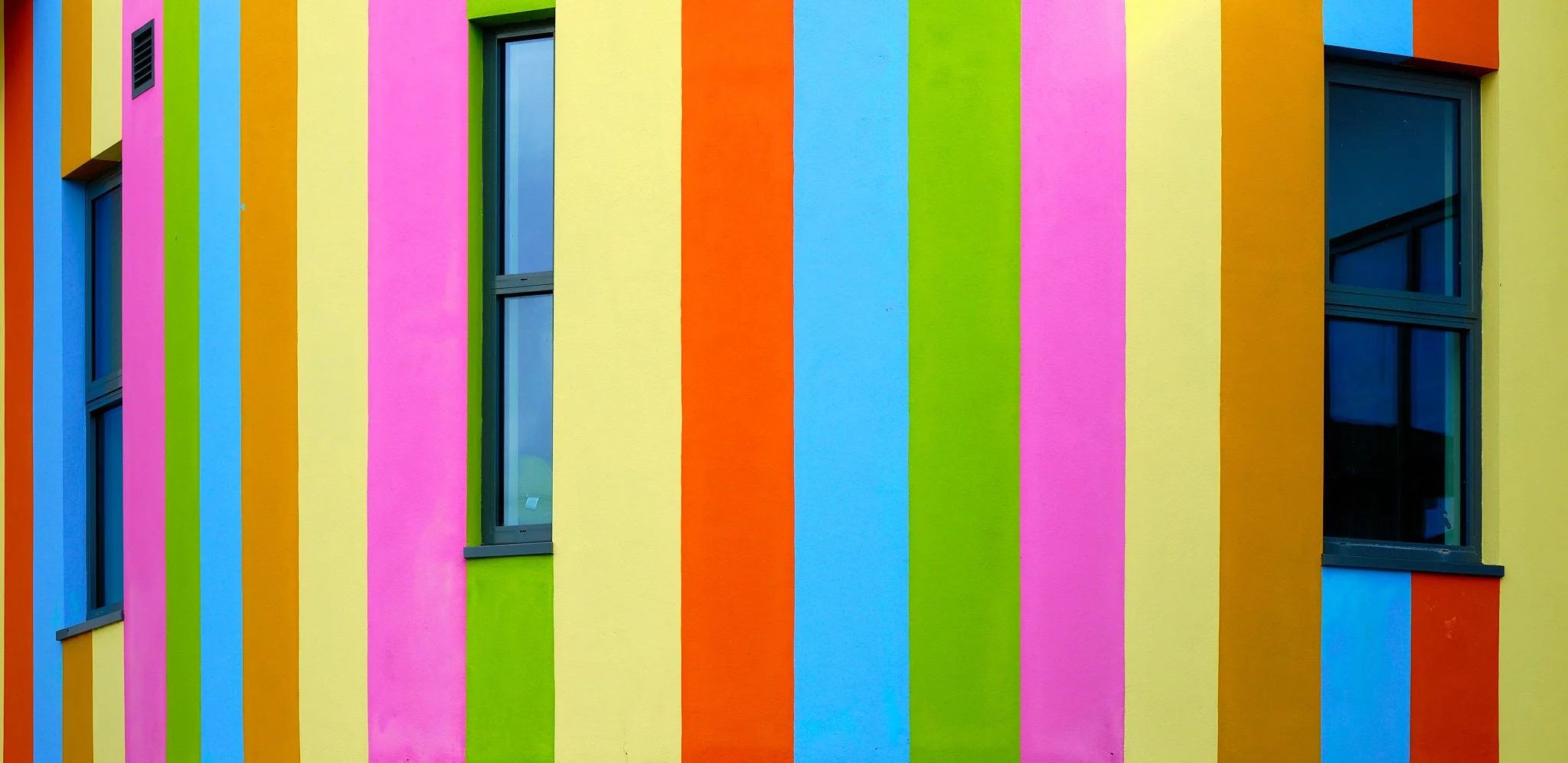 Multicoloured exterior of primary school