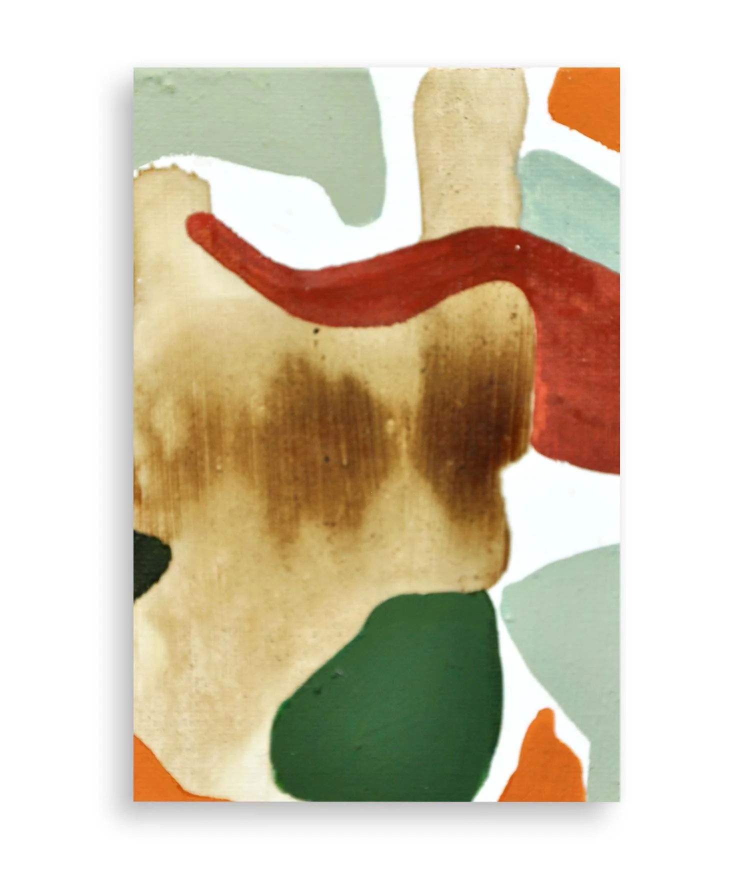 a colorful little abstract painting created with coffee and acrylic
