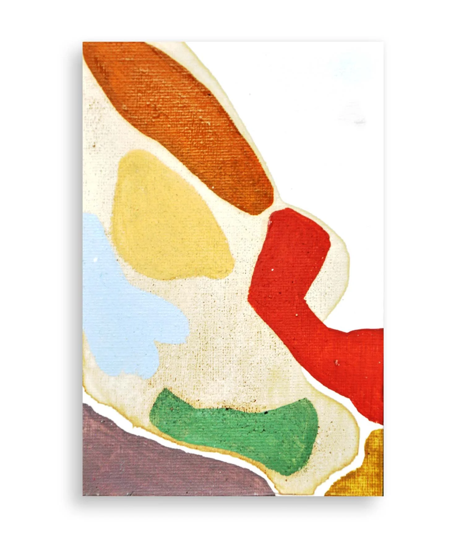 a colorful little abstract painting created with coffee and acrylic
