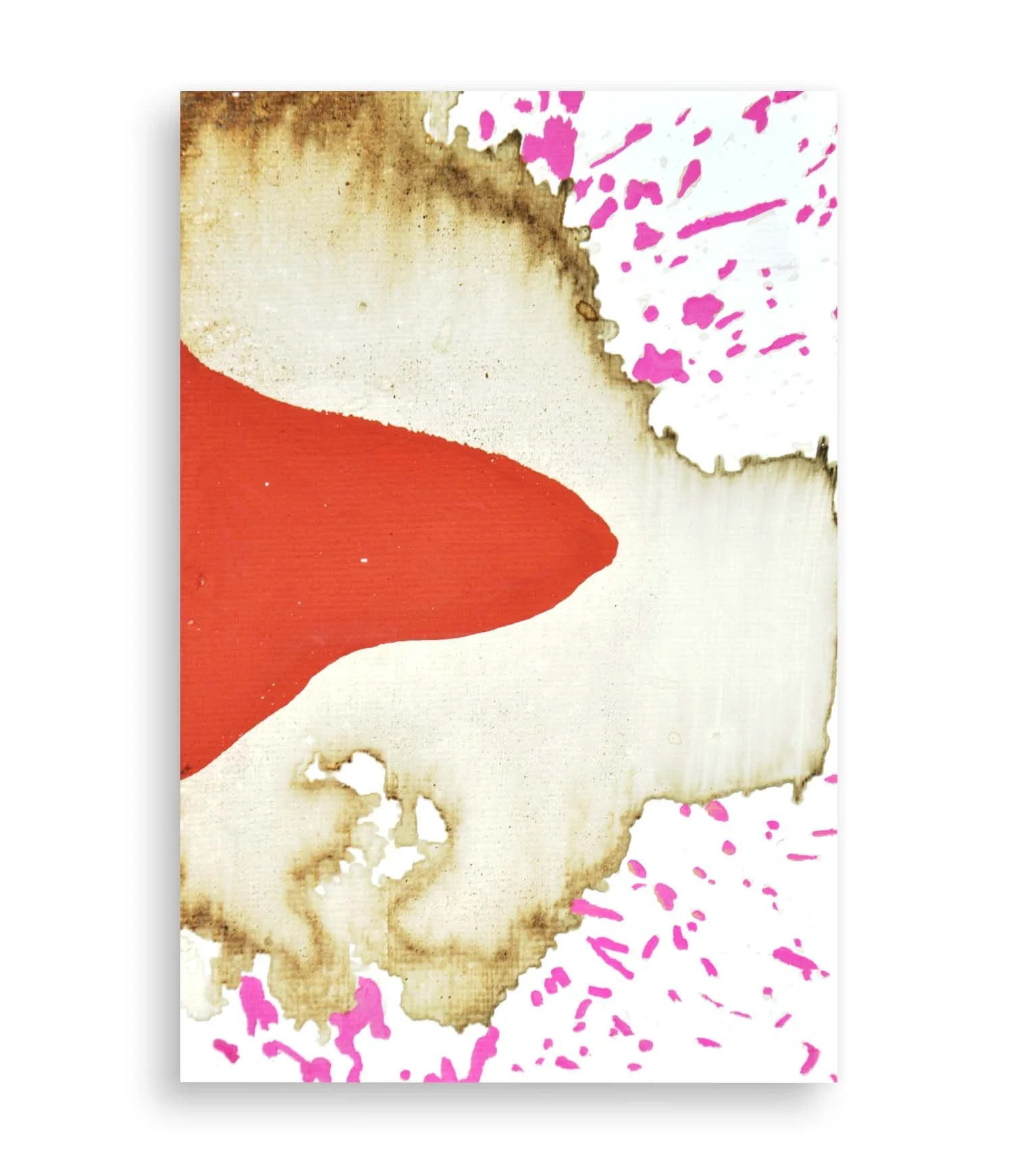 a colorful little abstract painting created with coffee and acrylic