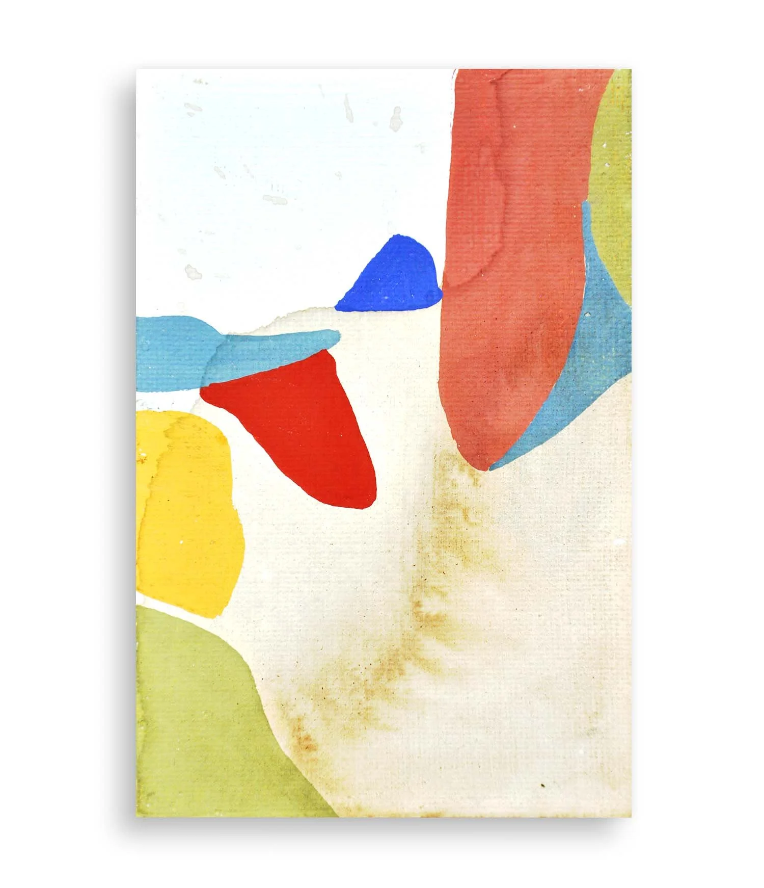 a colorful little abstract painting created with coffee and acrylic