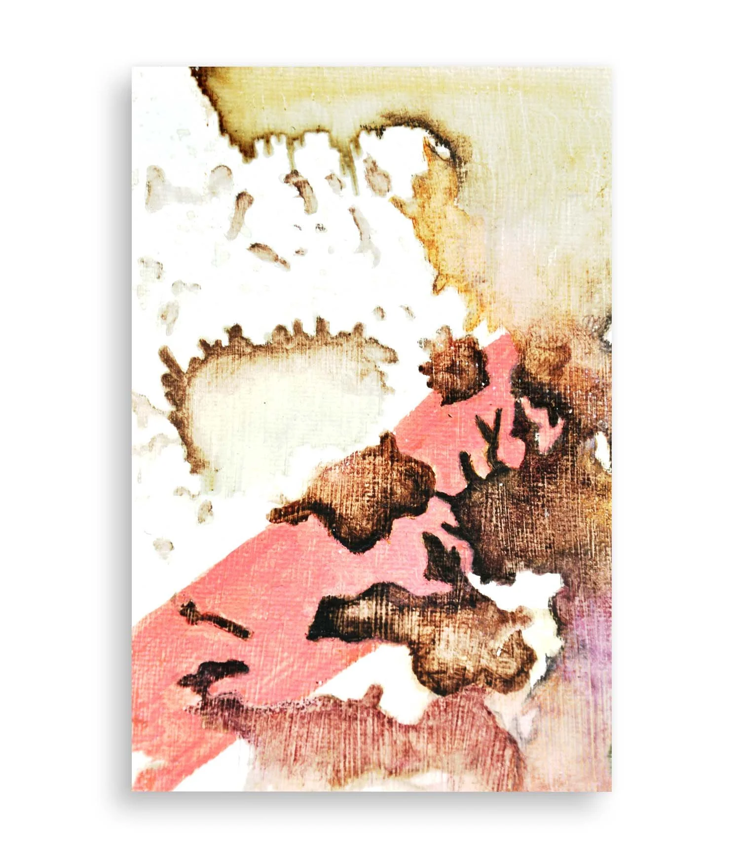 a colorful little abstract painting created with coffee and acrylic