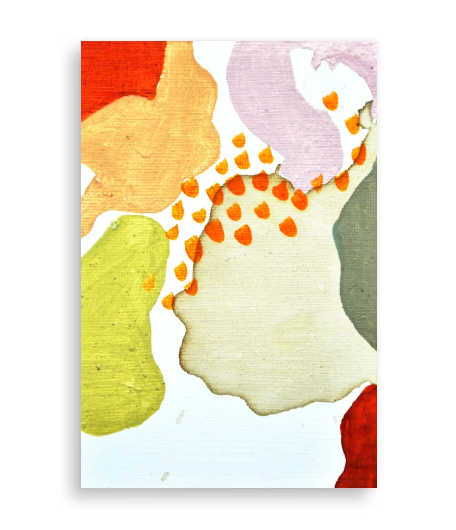 a colorful little abstract painting created with coffee and acrylic