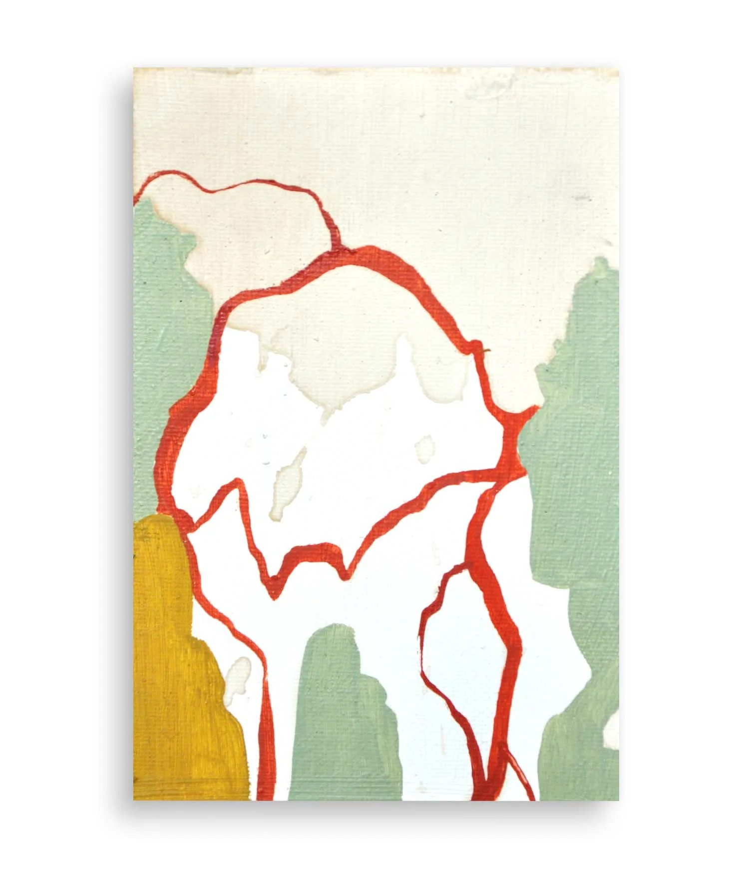 a colorful little abstract painting created with coffee and acrylic
