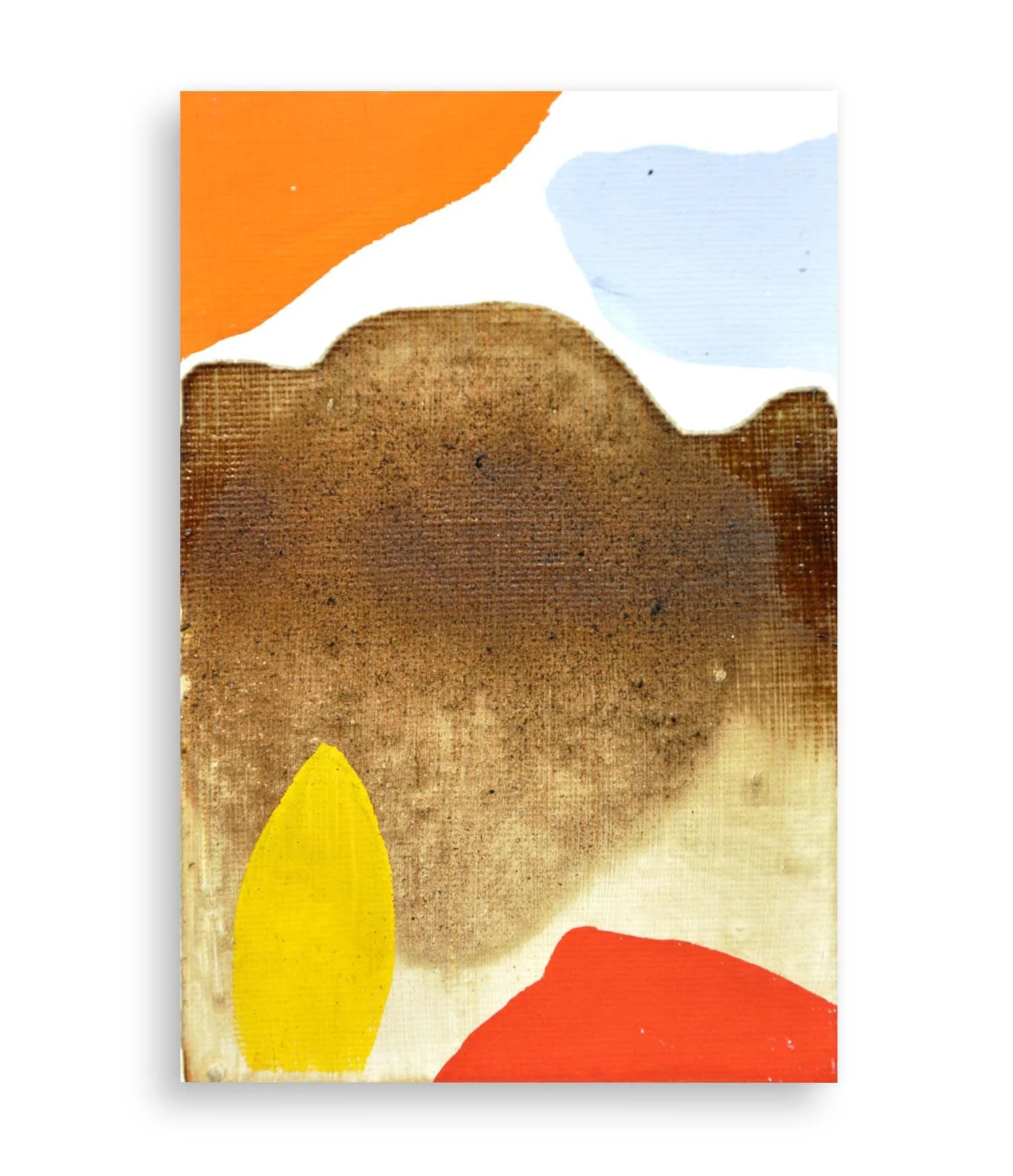 a colorful little abstract painting created with coffee and acrylic