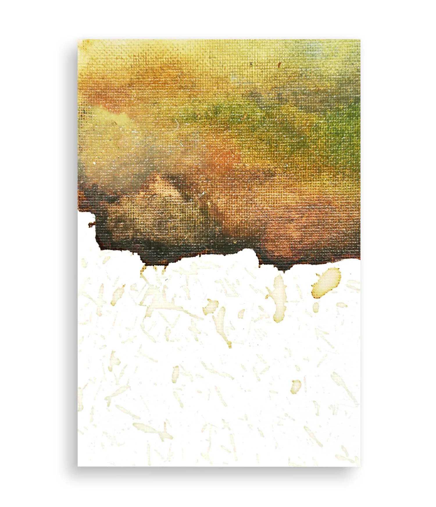 a colorful little abstract painting created with coffee and acrylic