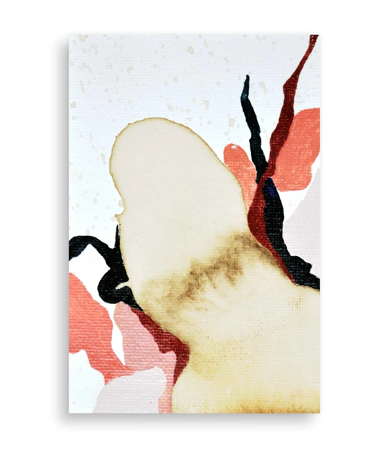 a colorful little abstract painting created with coffee and acrylic