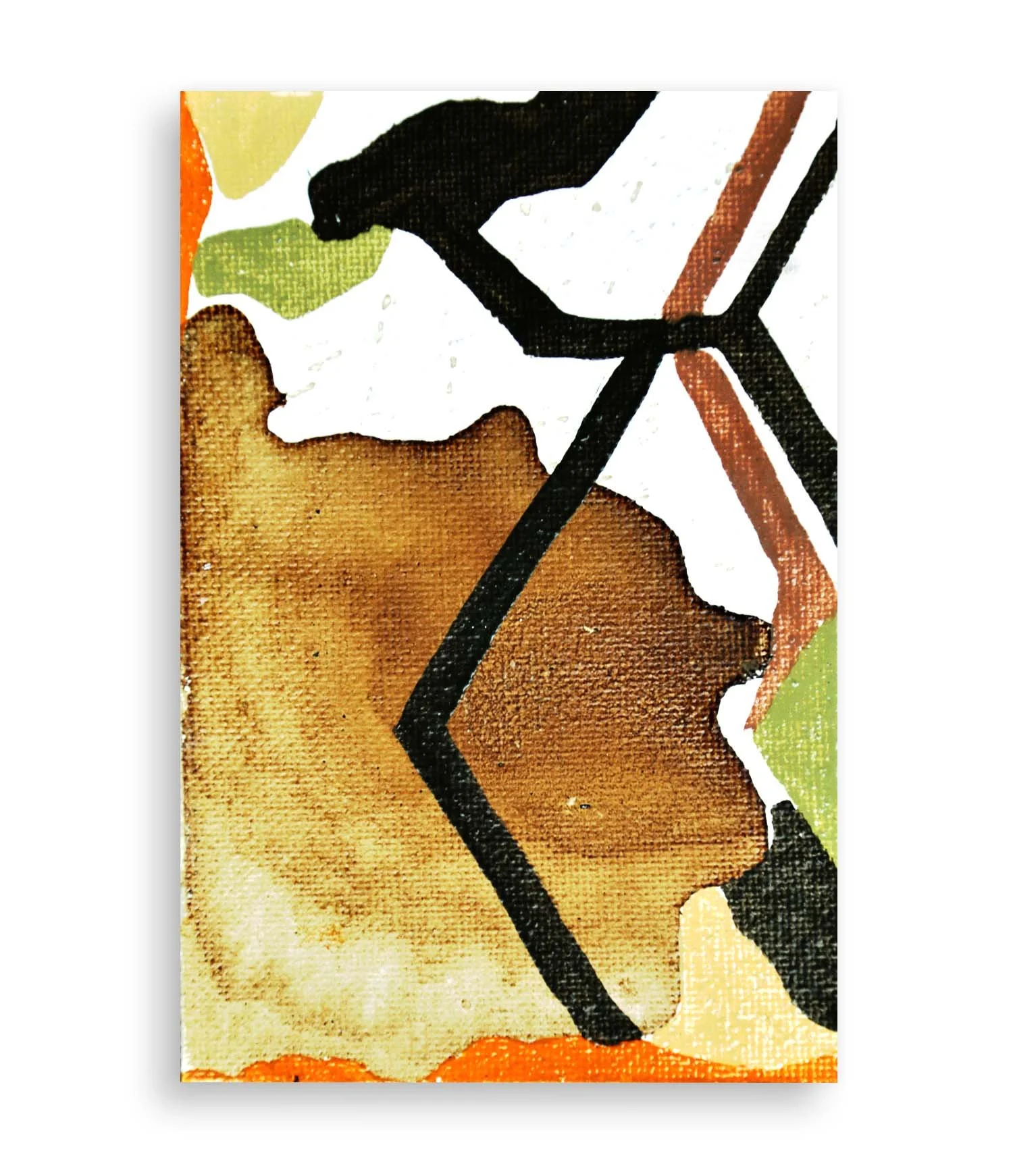 a colorful little abstract painting created with coffee and acrylic
