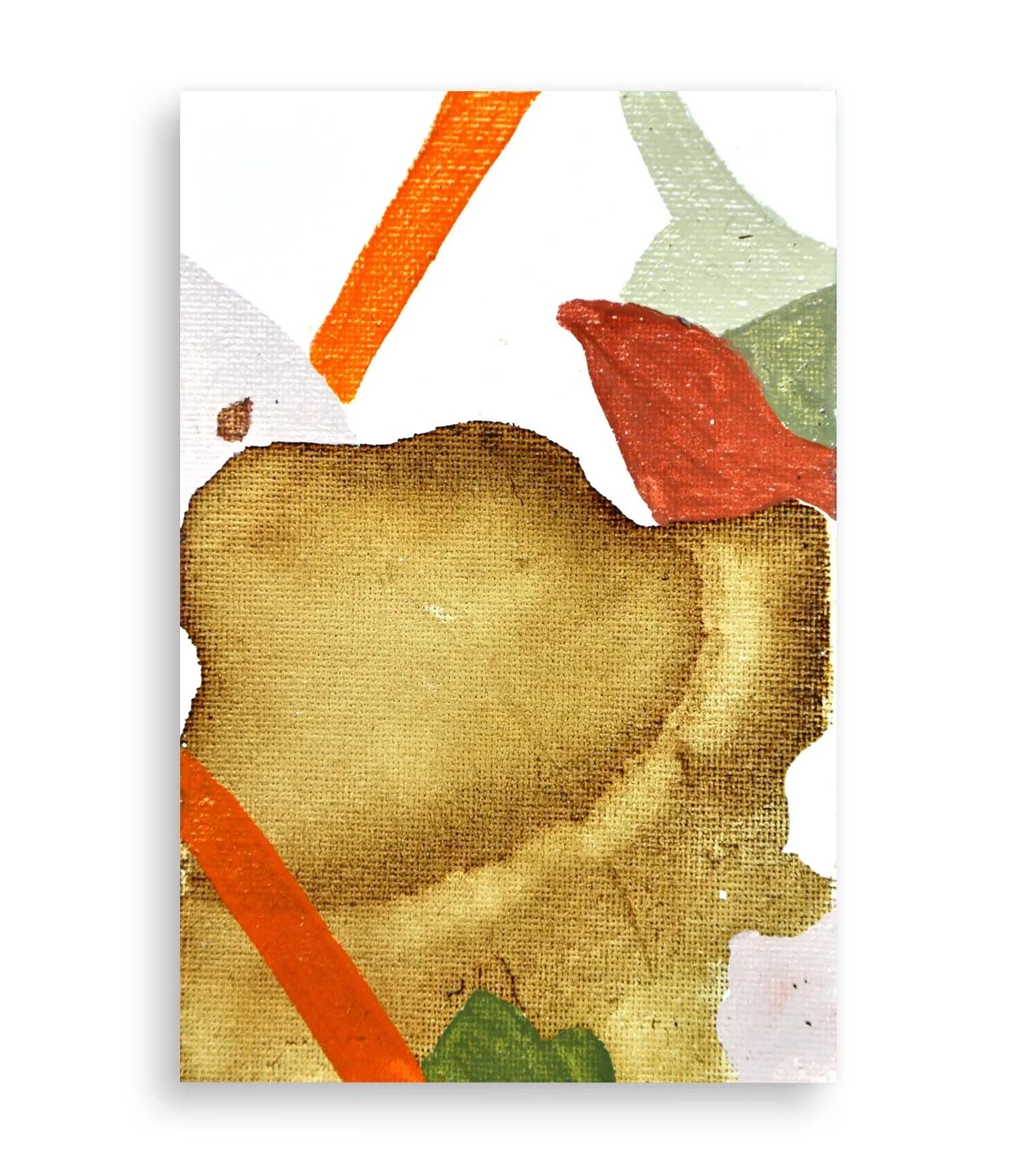 a colorful little abstract painting created with coffee and acrylic