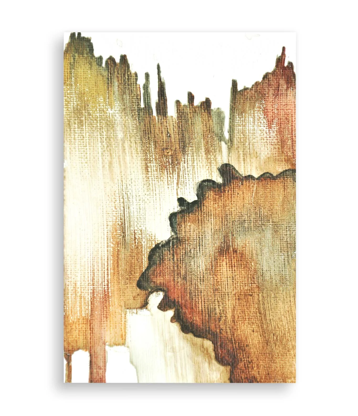 a colorful little abstract painting created with coffee and acrylic