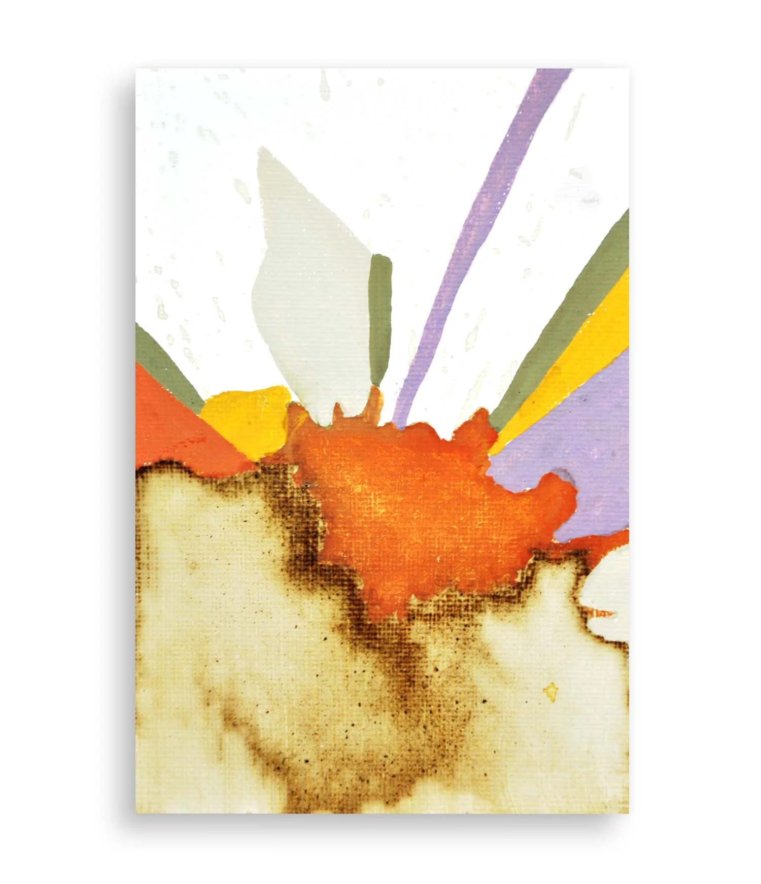 a colorful little abstract painting created with coffee and acrylic