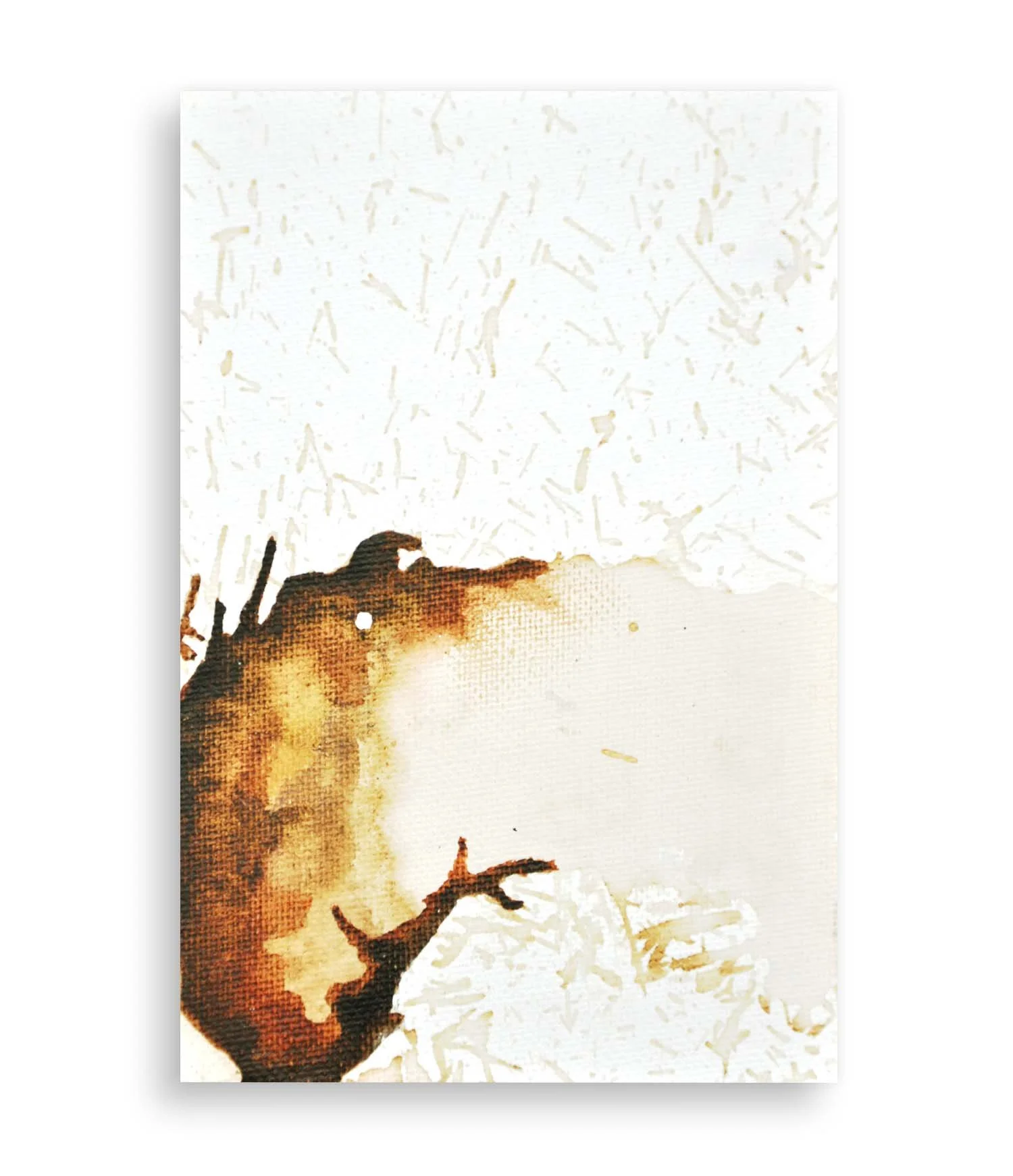 a colorful little abstract painting created with coffee and acrylic