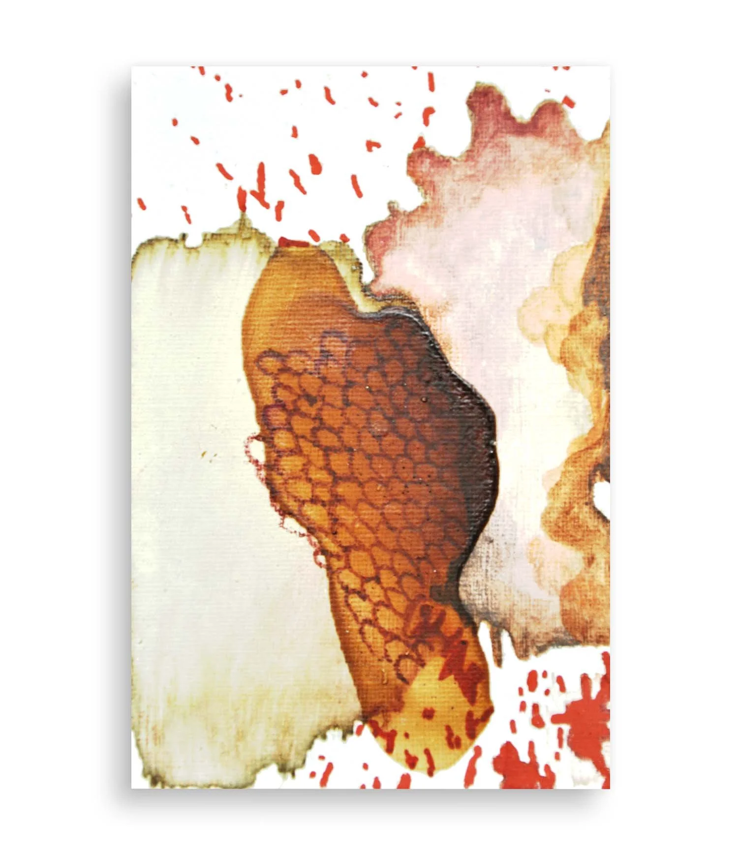 a colorful little abstract painting created with coffee and acrylic
