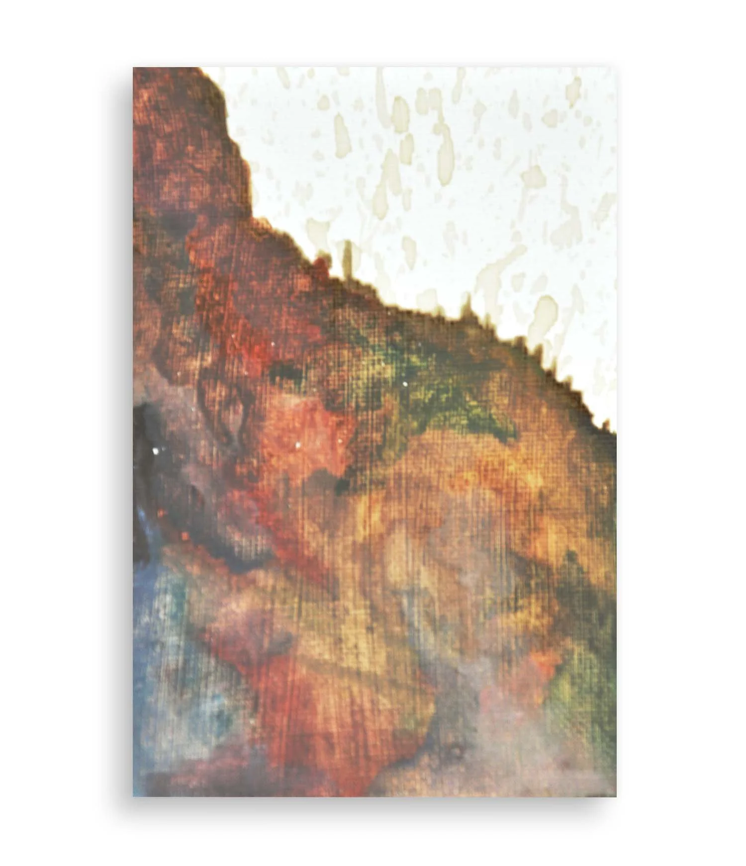 a colorful little abstract painting created with coffee and acrylic