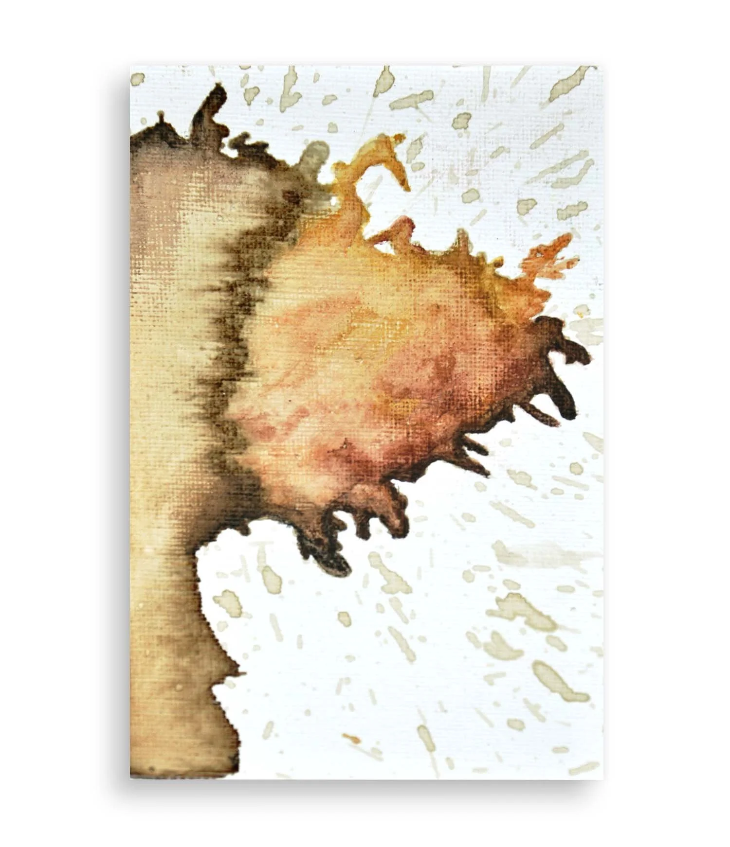 a colorful little abstract painting created with coffee and acrylic