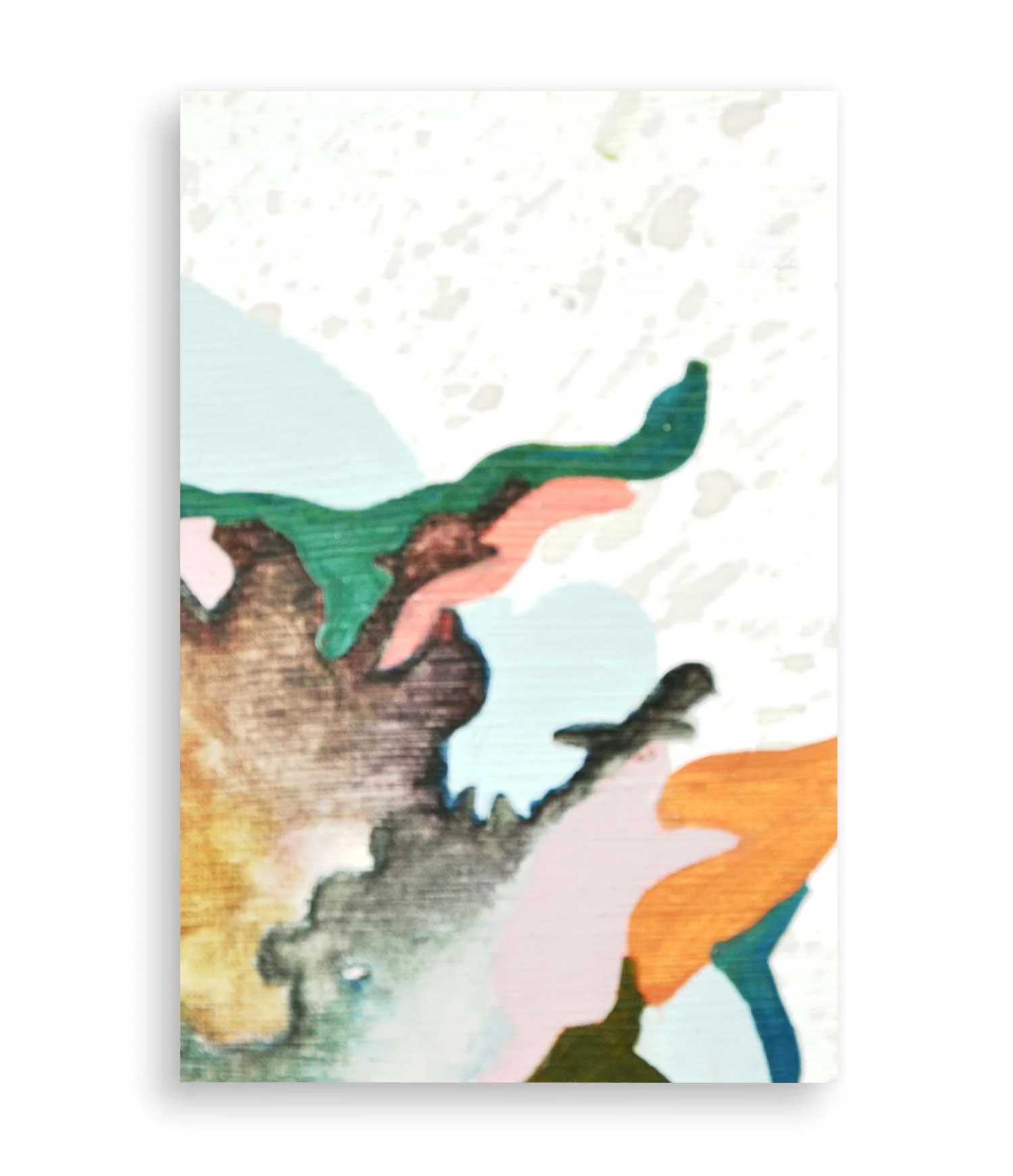 a colorful little abstract painting created with coffee and acrylic