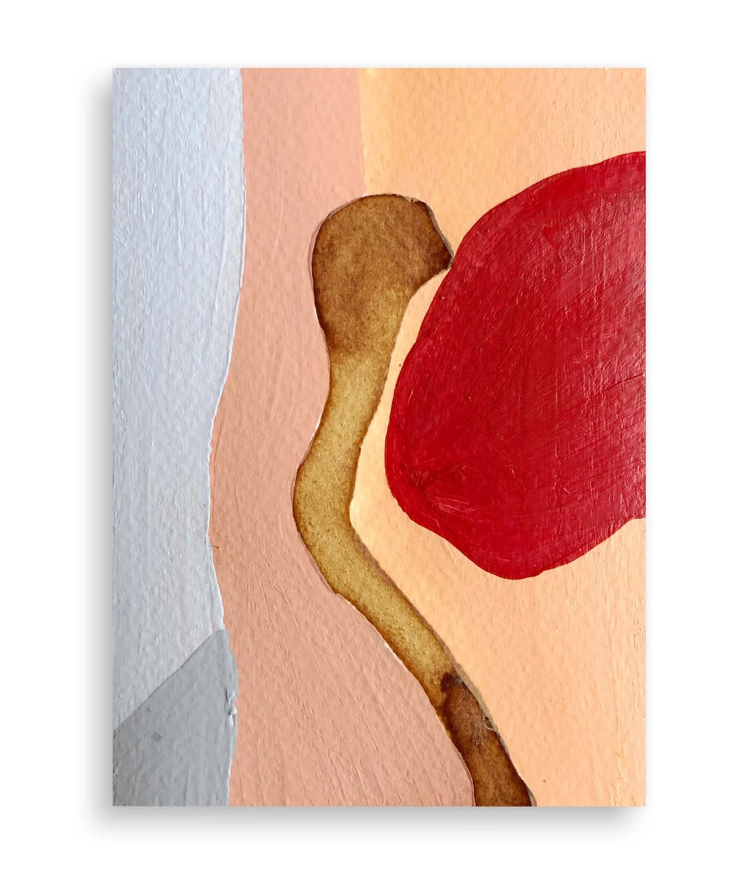 a colorful little abstract painting created with coffee and acrylic
