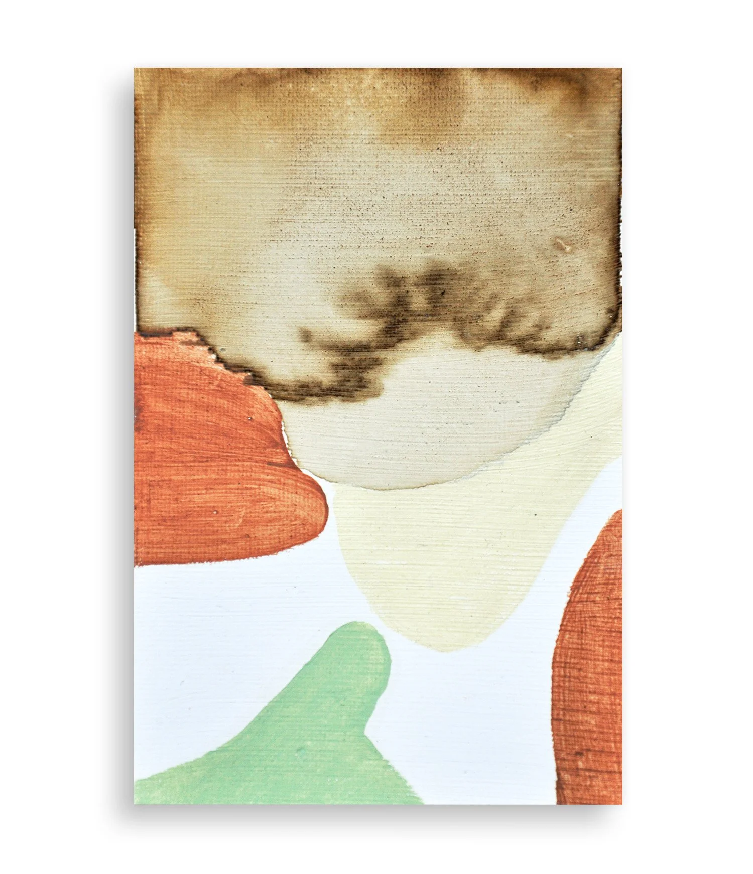 a colorful little abstract painting created with coffee and acrylic