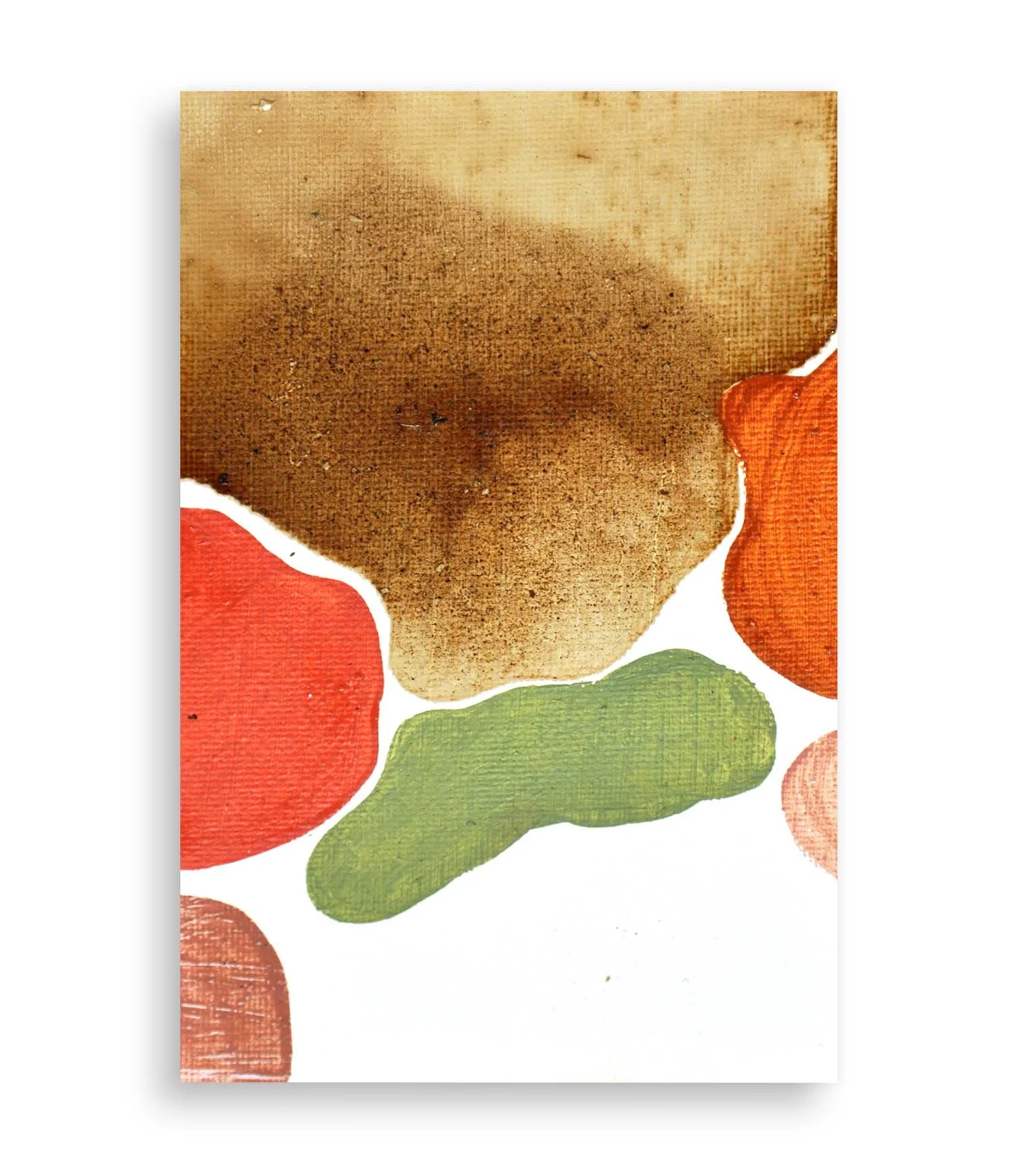 a colorful little abstract painting created with coffee and acrylic