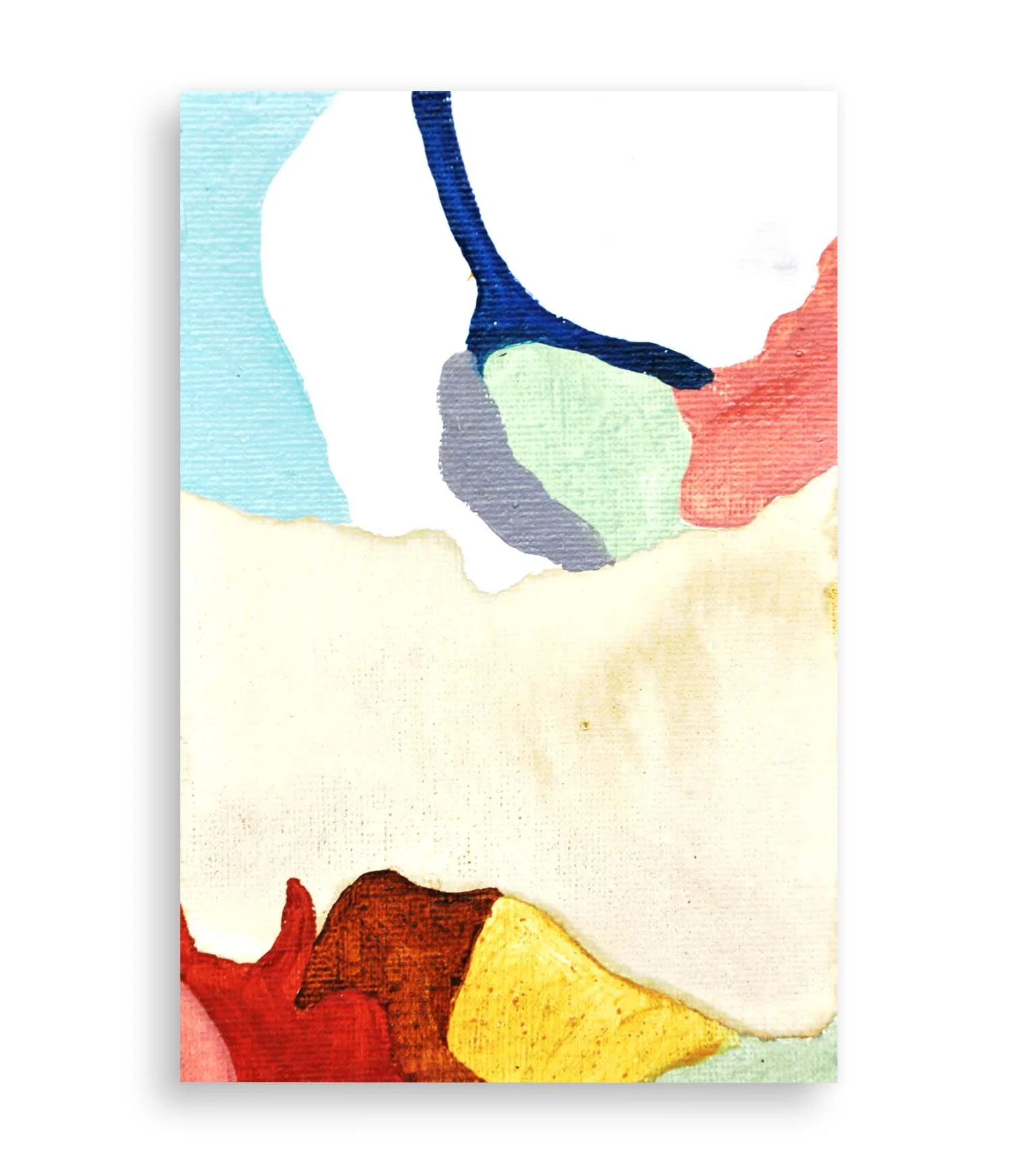a colorful little abstract painting created with coffee and acrylic