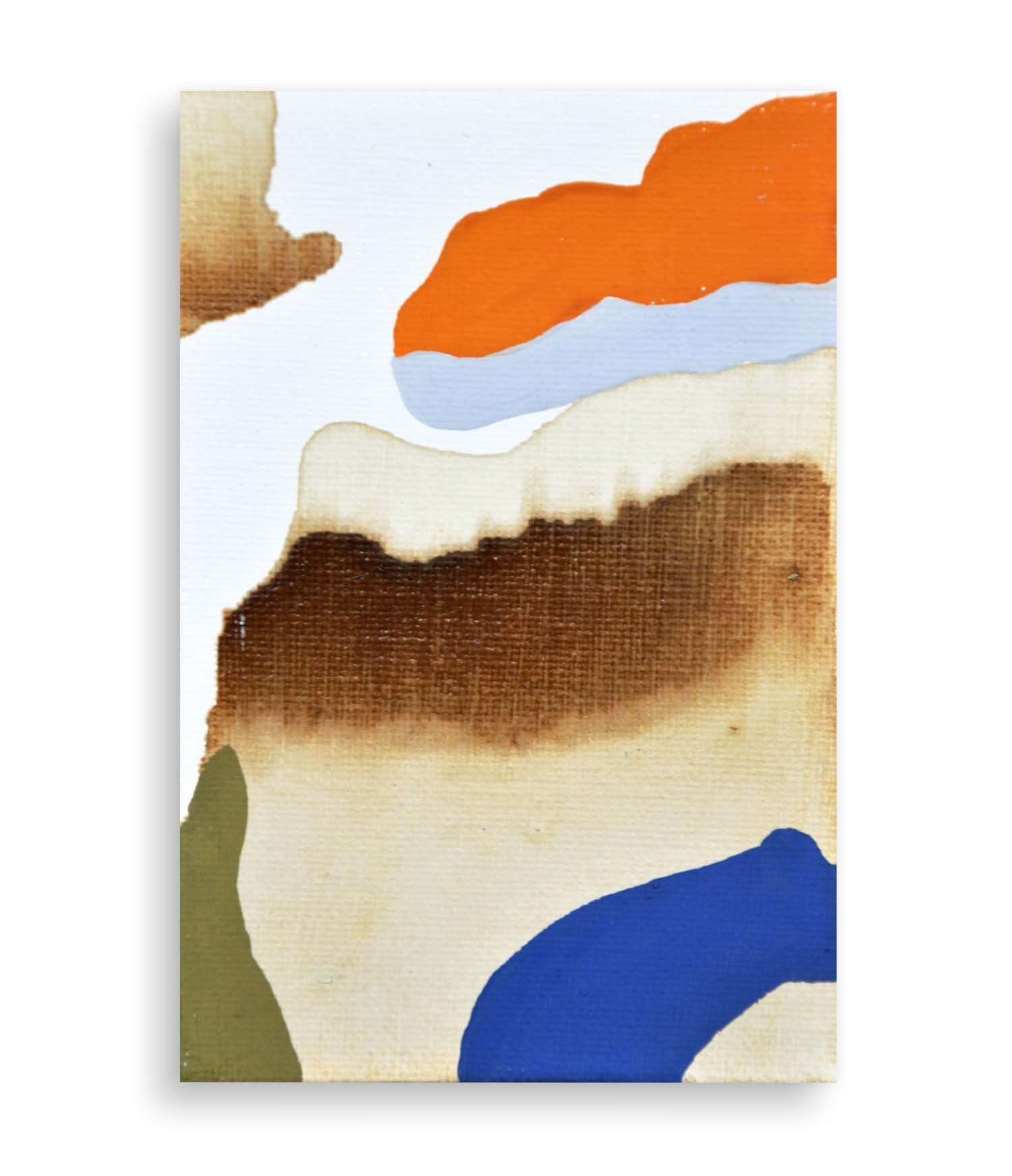 a colorful little abstract painting created with coffee and acrylic