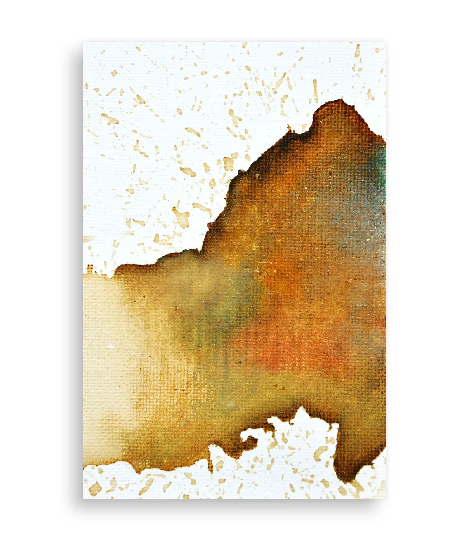 a colorful little abstract painting created with coffee and acrylic
