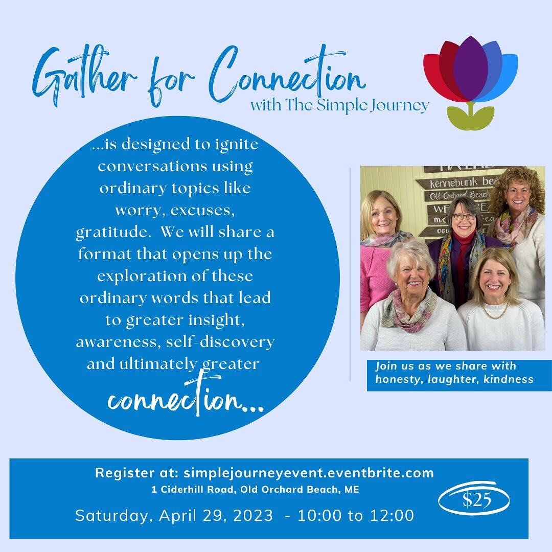 We are SO excited that &ldquo;Gathering for Connection&rdquo; is finally happening this Saturday at 10:00&hellip; we have a few seats left so hopefully we&rsquo;ll see you there!💜