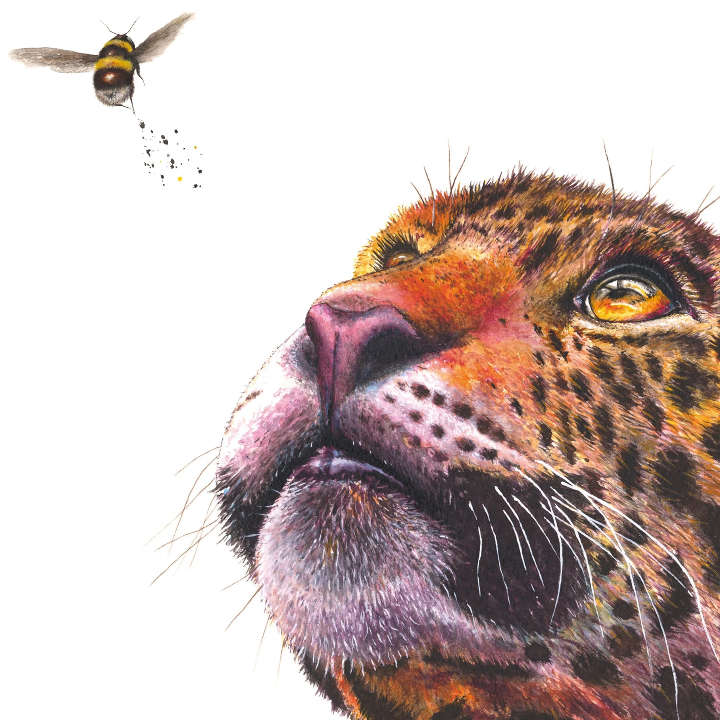 Giclee Print - 'Mesmerized' - Leopard and Bumblebee