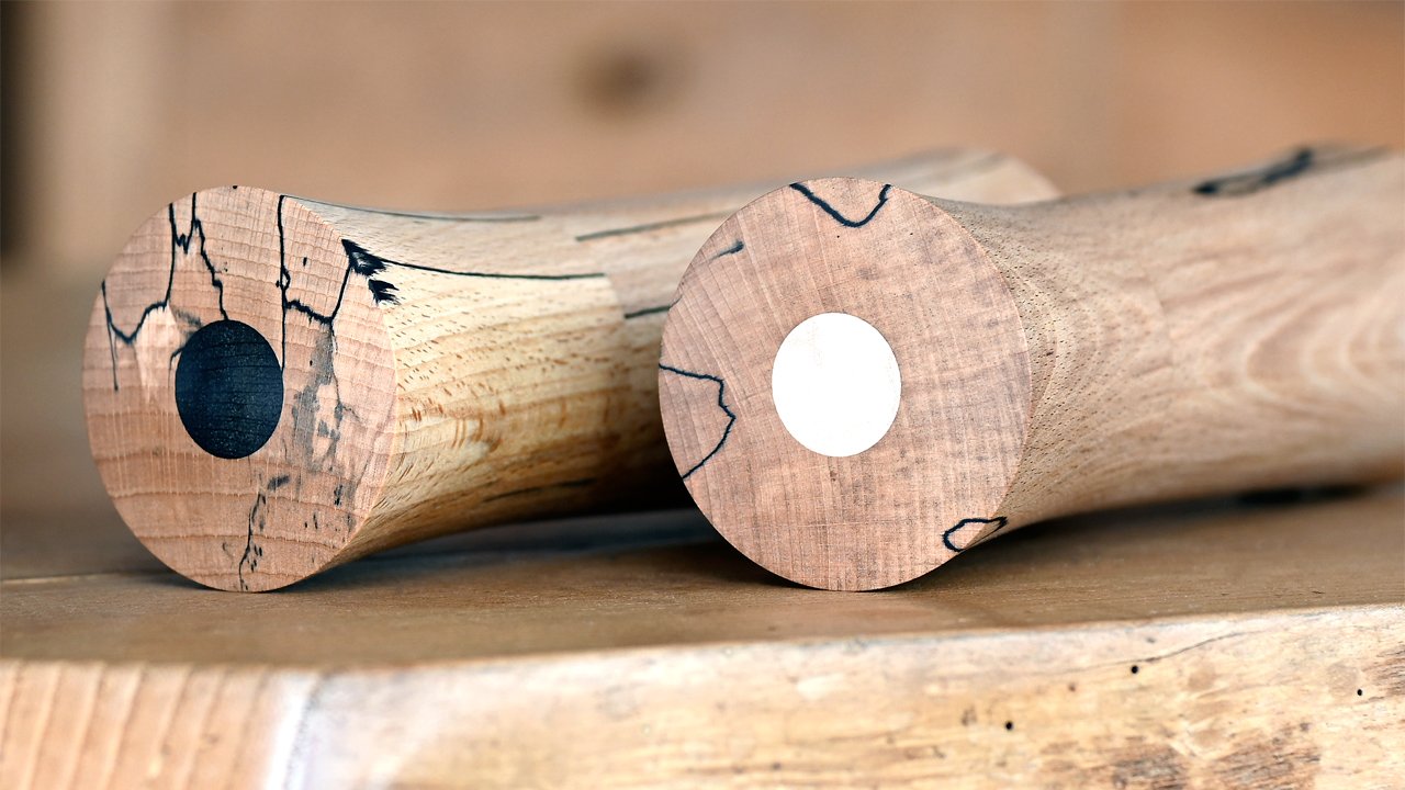 Spalted beech salt and pepper mills