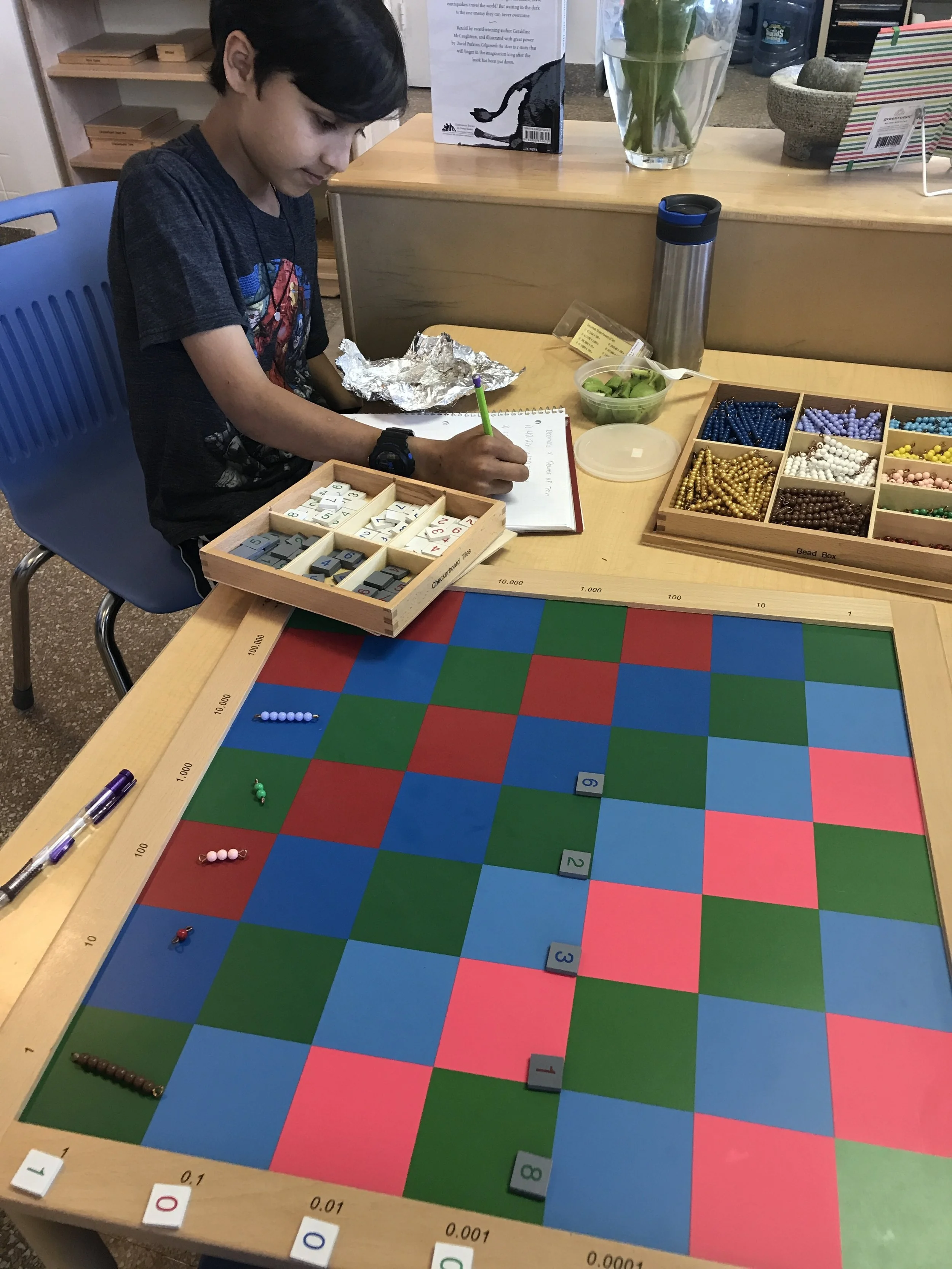 Orion Room friends helping each other in their organizational skills 