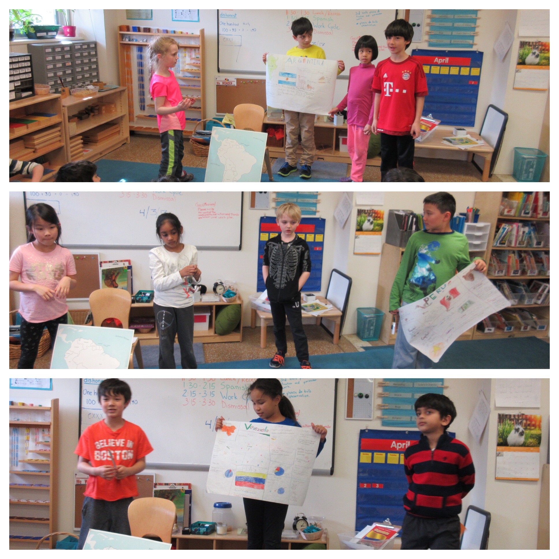 We studied and presented on a few South American countries. 