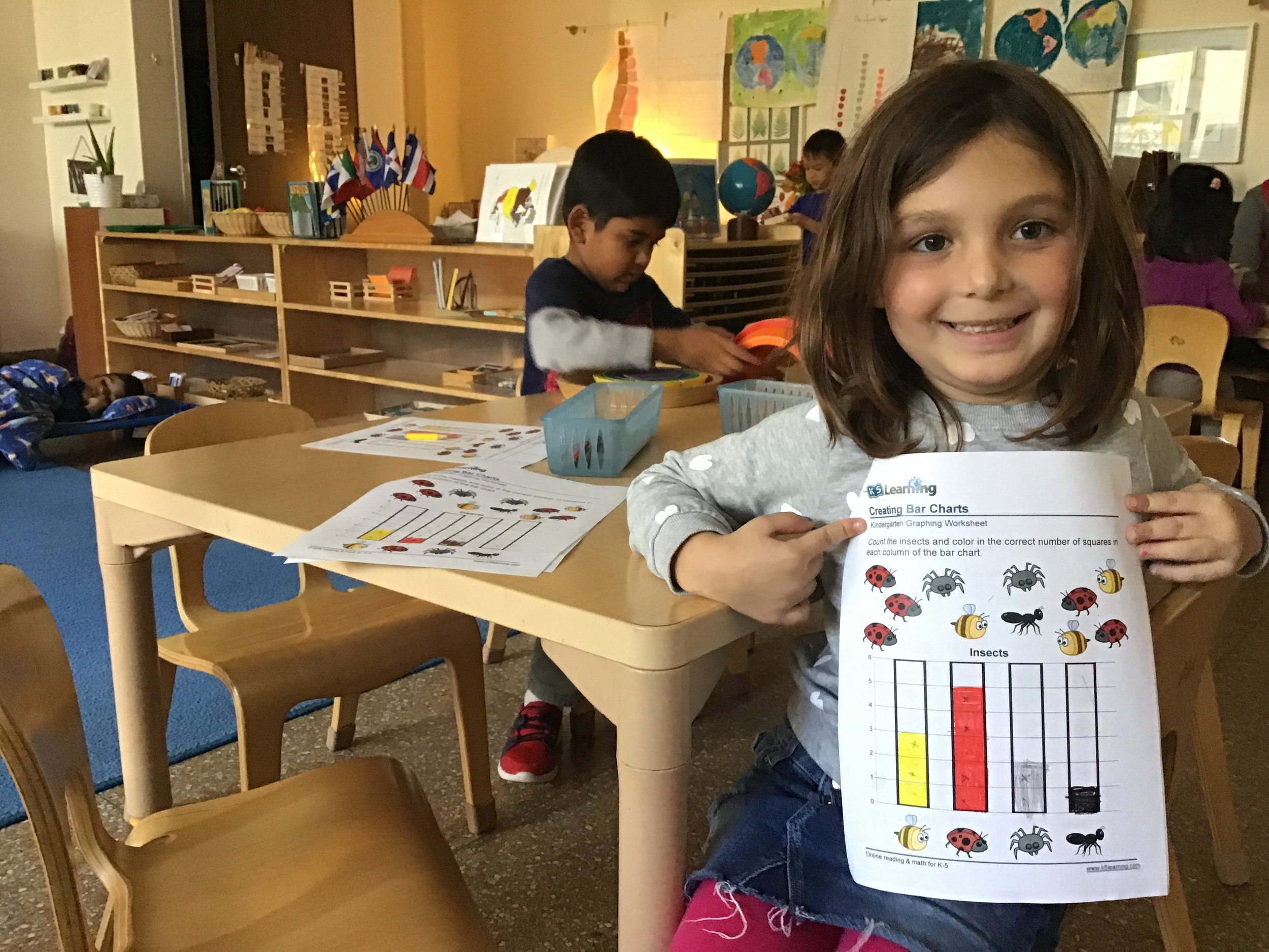 After creating a graph of our favorite apples together, the kindergarteners explored reading and creating graphs