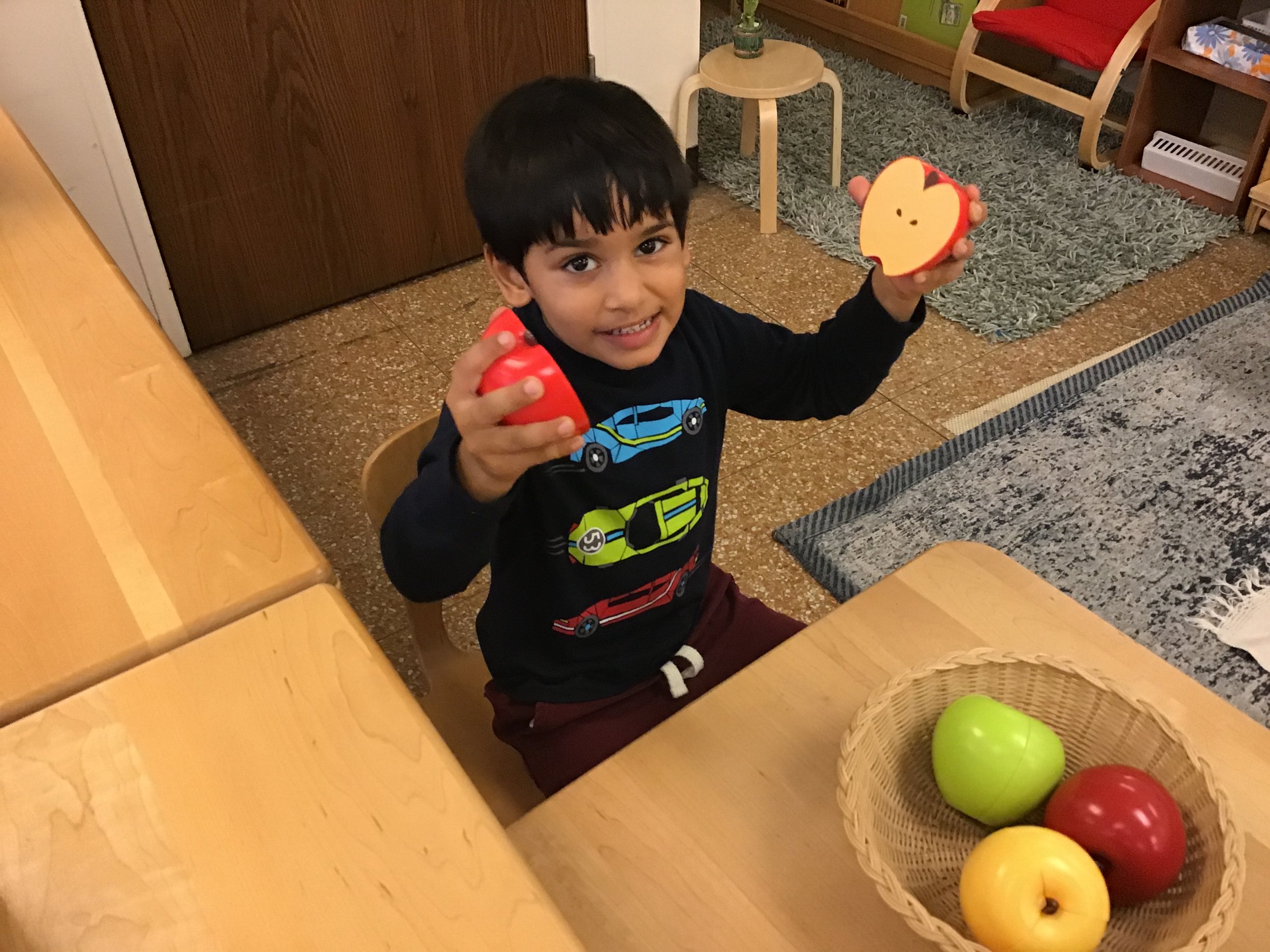 Exploring the concept of fractions- this is one half