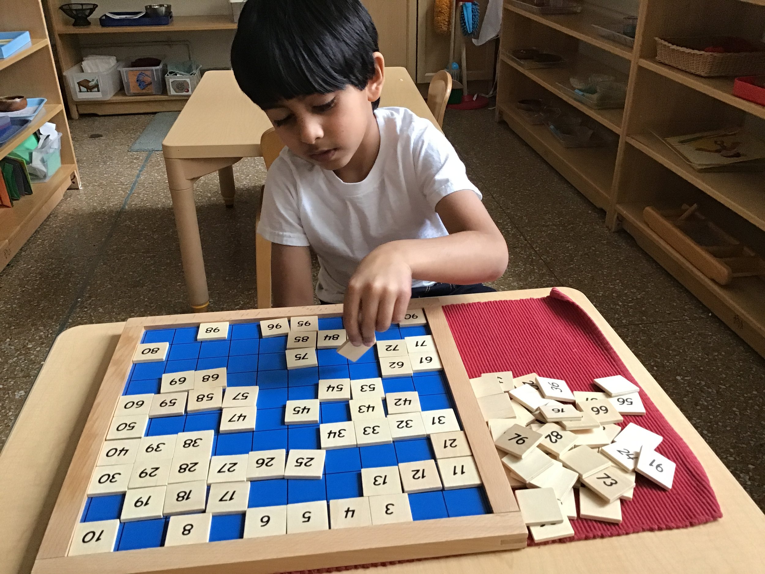 When the Hundred Board tiles are out of order, it takes a lot of concentration to find where they belong