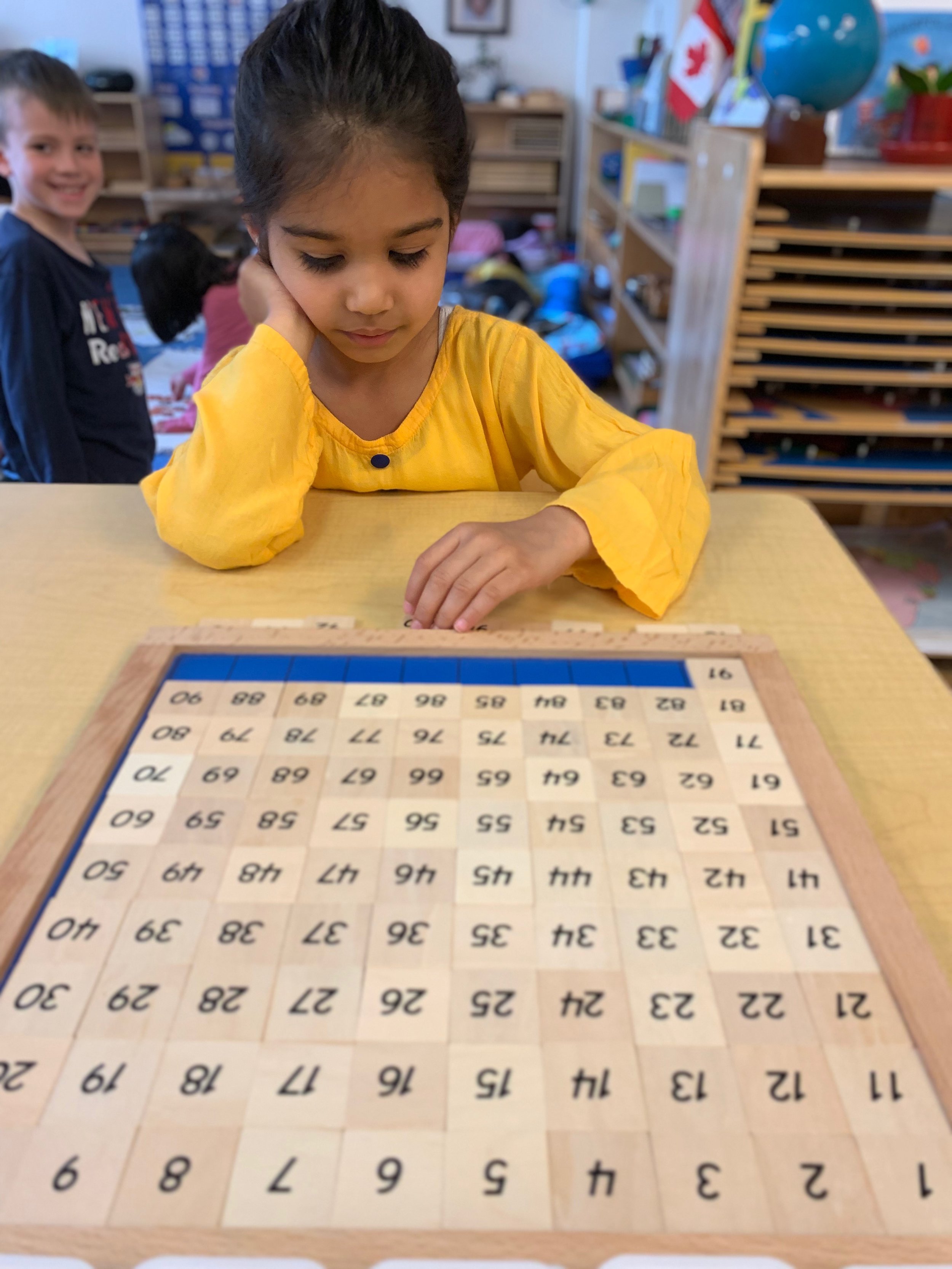 On the last row of the Hundred Board