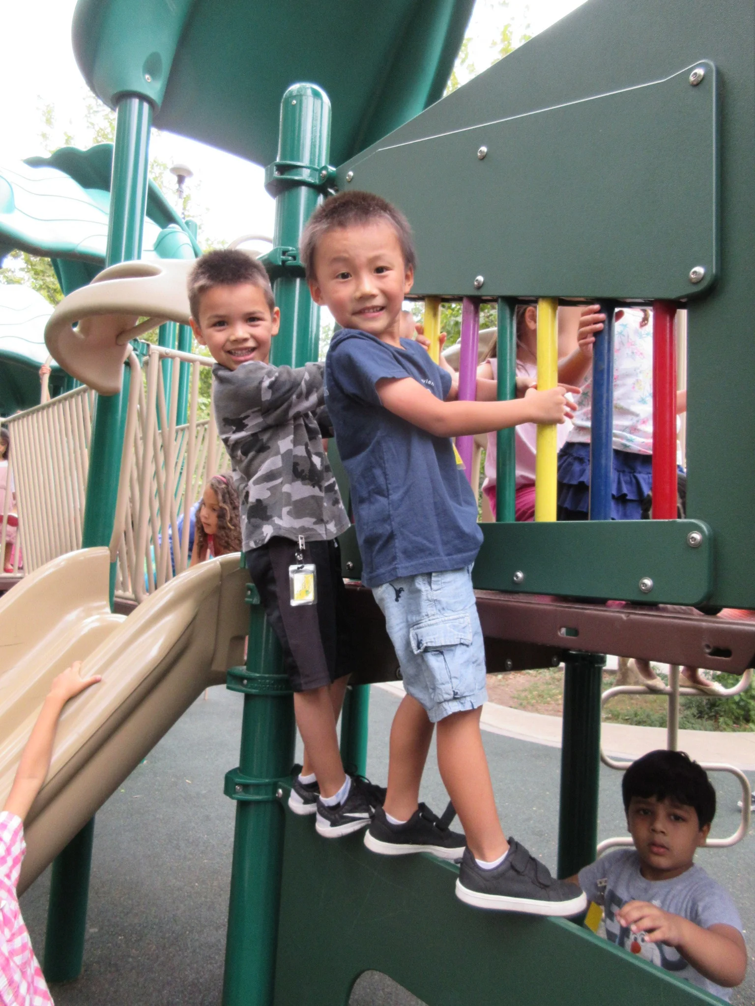 Having fun climbing with friends!