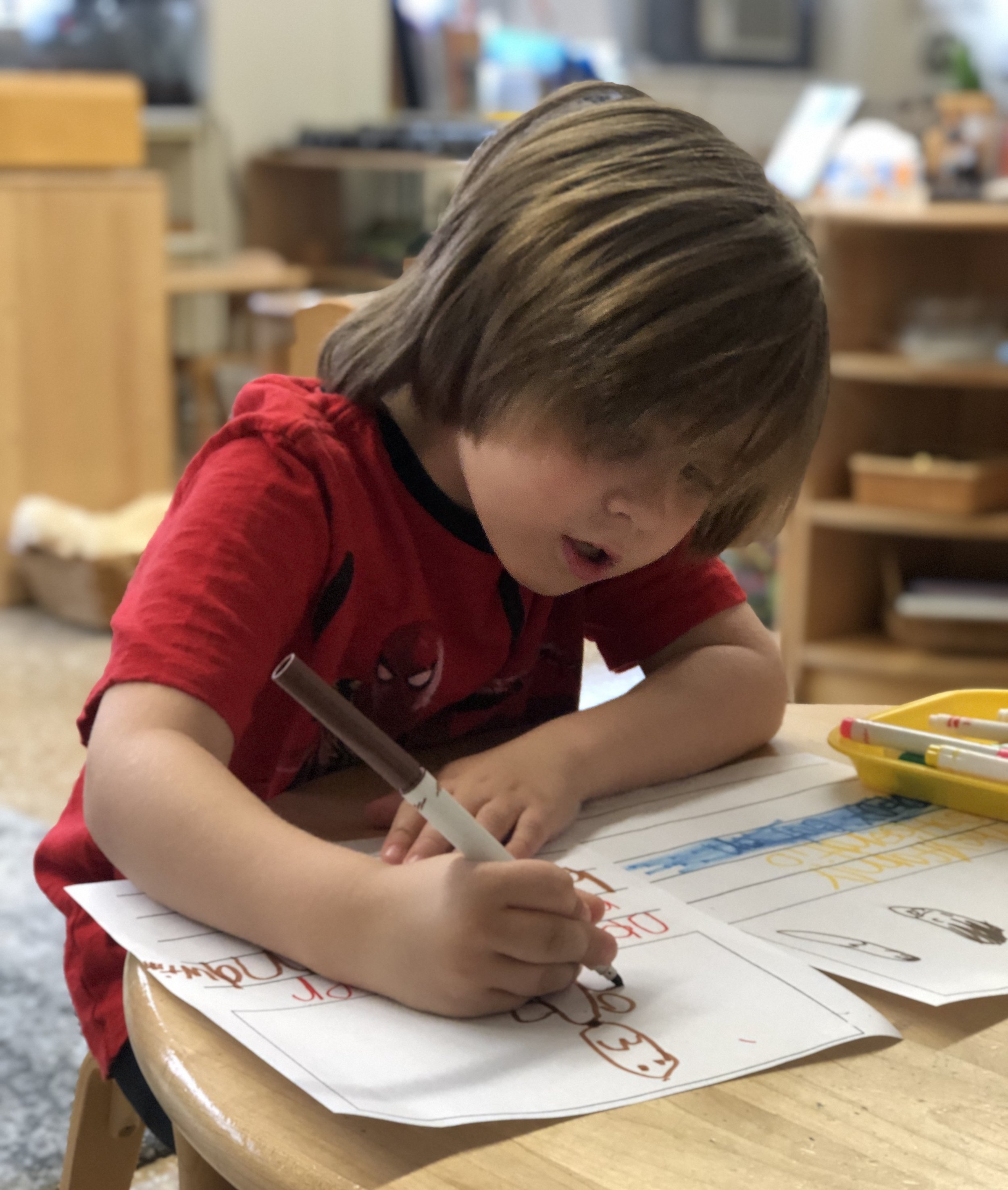 We love writing stories....future author at work!