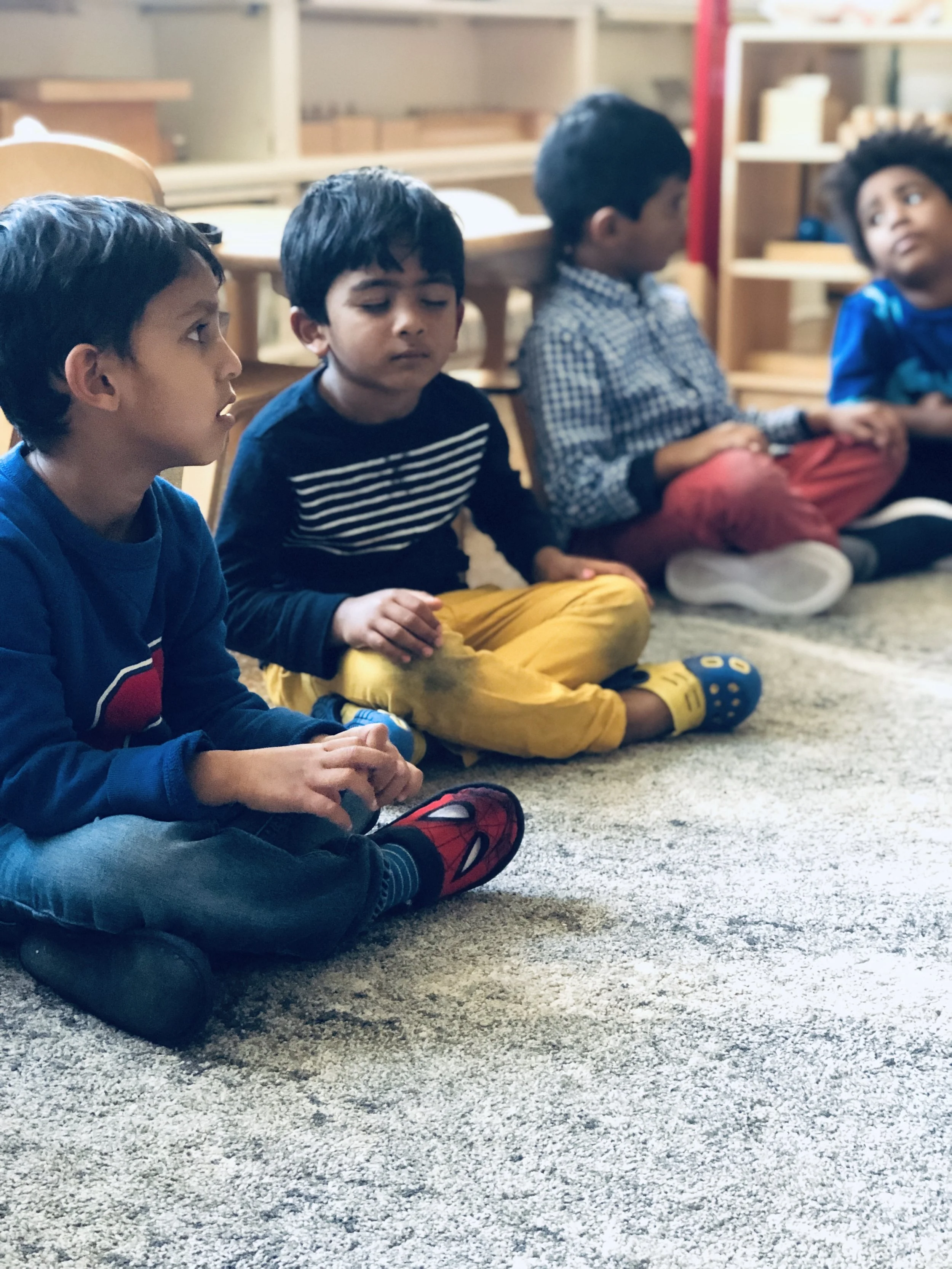 Meditating keeps us calm.